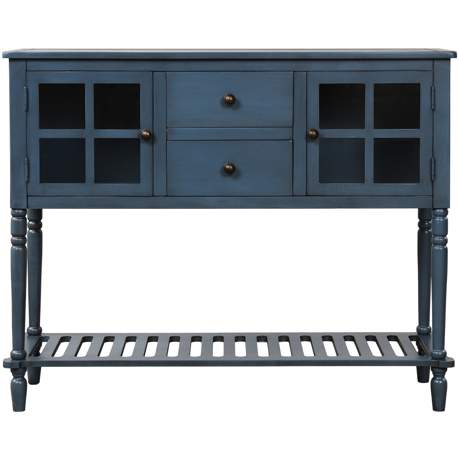 Qualler TRAPR0444M Farmhouse Antique Navy Console table