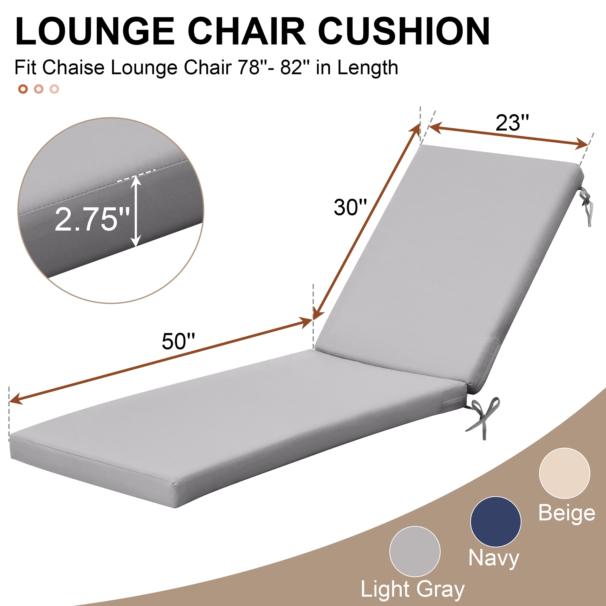 CloudFly CL-CU001LGY80-2 Patio-Furniture-Cushions - View #3