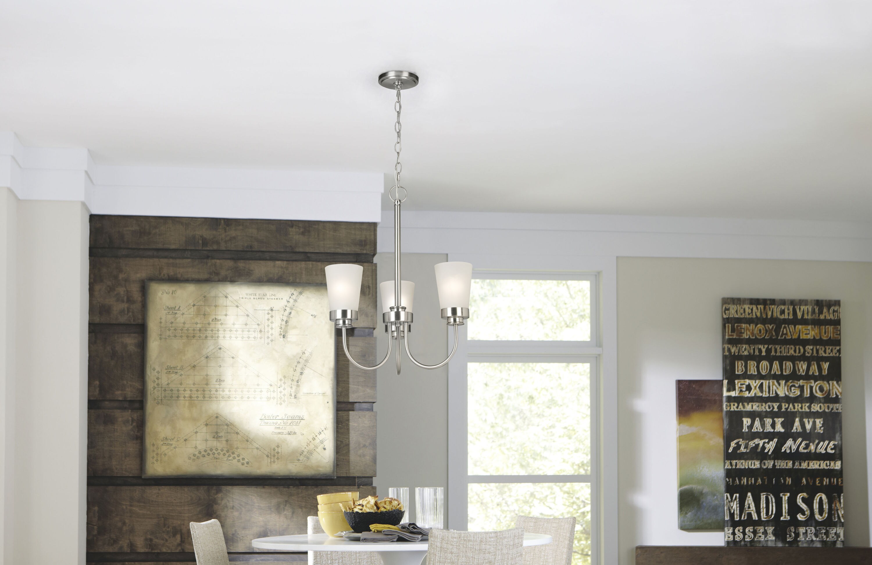 Project Source Aldridge 3-Light Brushed Nickel Modern/Contemporary