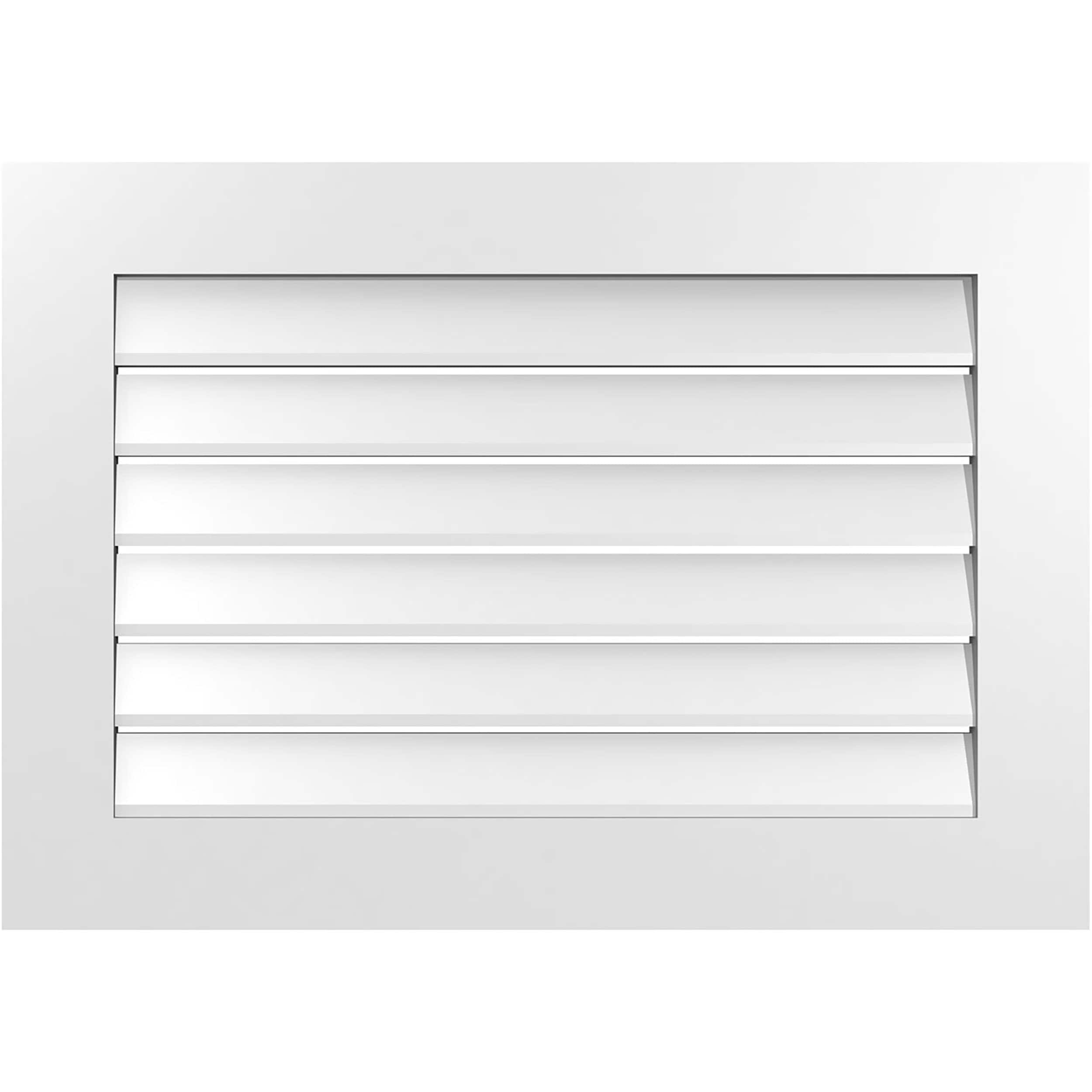 Ekena Millwork GVPVE34X2401SF 34-Inches x 24-Inches Off-white Rectangle PVC Gable Louver Vent