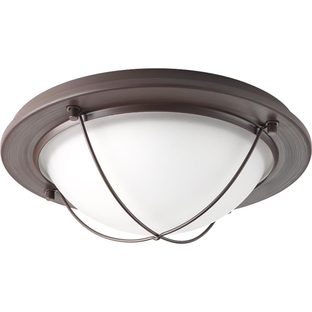Antique Bronze 12.75" LED Flush Mount with Frosted Glass