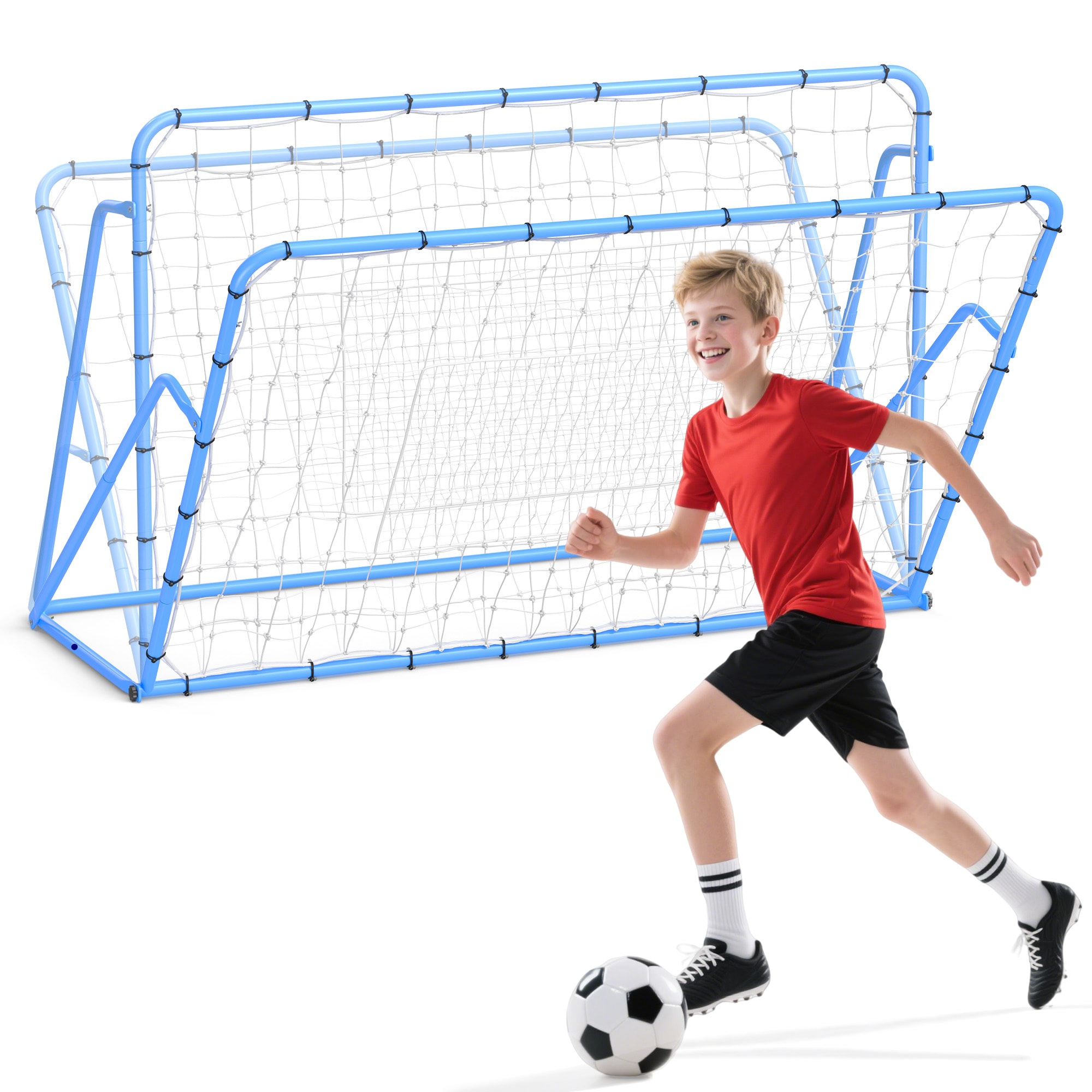 Soccer Rebounder Net 6x4 FT Adjustable Football Training Equipment with Durable Frame Adjustable Angle Training Net Portable Soccer Practice Net for Backyard Field