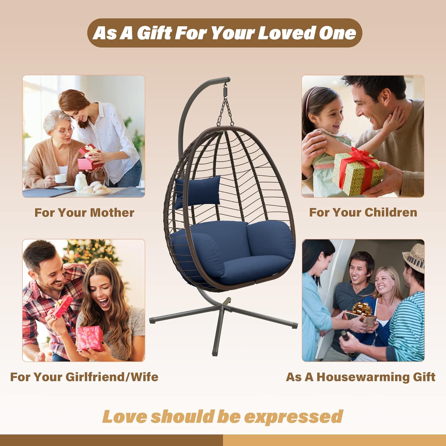 ALAULM LS-EGGCHAIR-NAVY Swing-Gliders - View #6