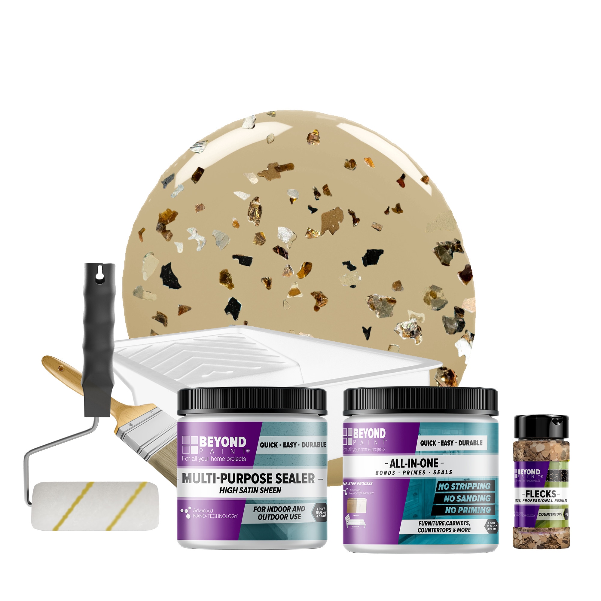 Beyond Paint BP46B Oxford Bronze Countertop Fleck Kit in Linen
