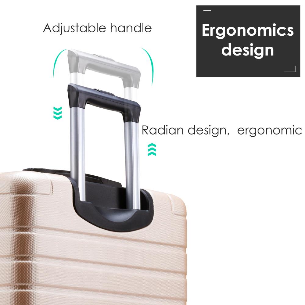 CASAINC Gold Hardshell Luggage Sets 3 Pcs Spinner Suitcase with Lock ...