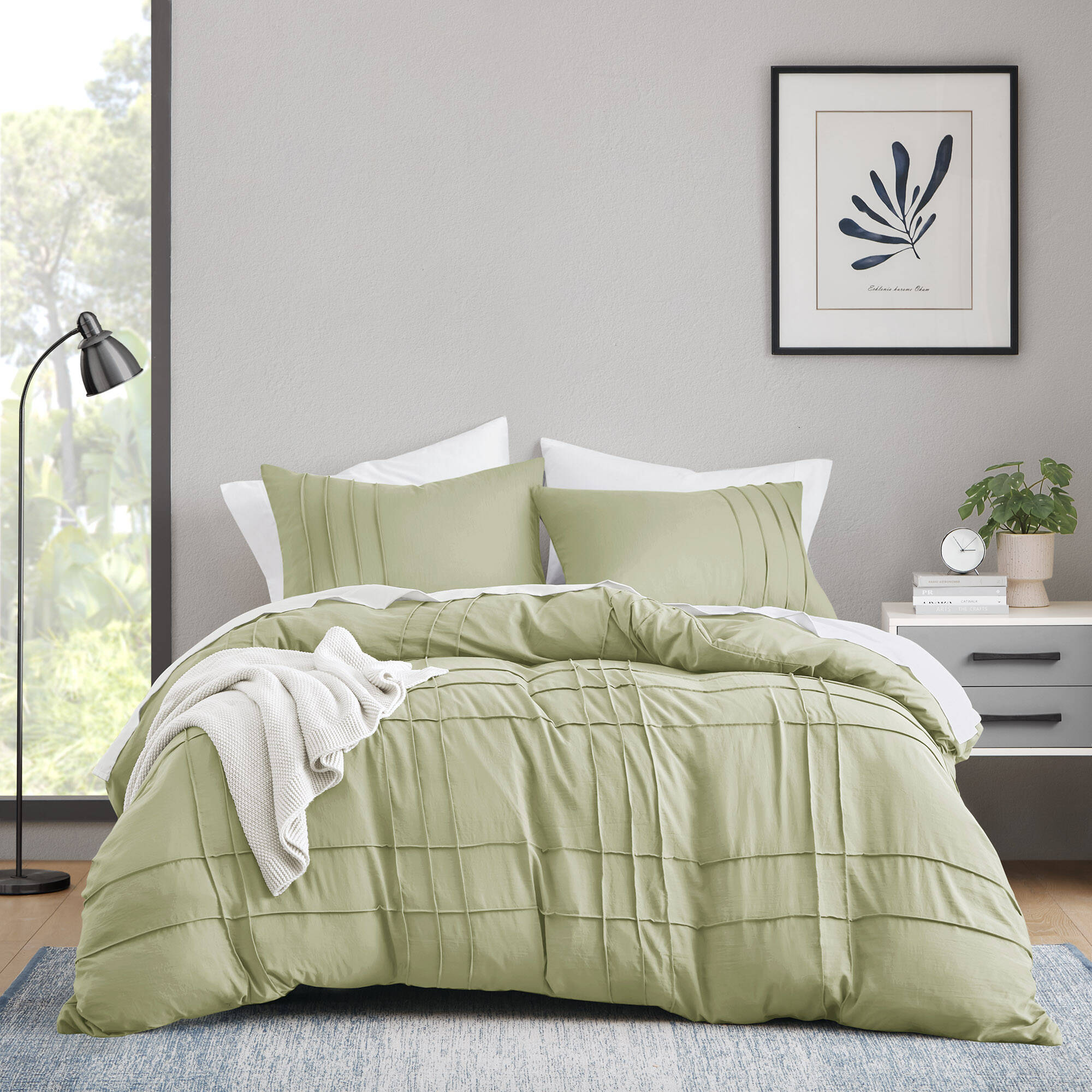 510 Design LWSDS0341000834169 Sage Solid King Duvet cover Microfiber