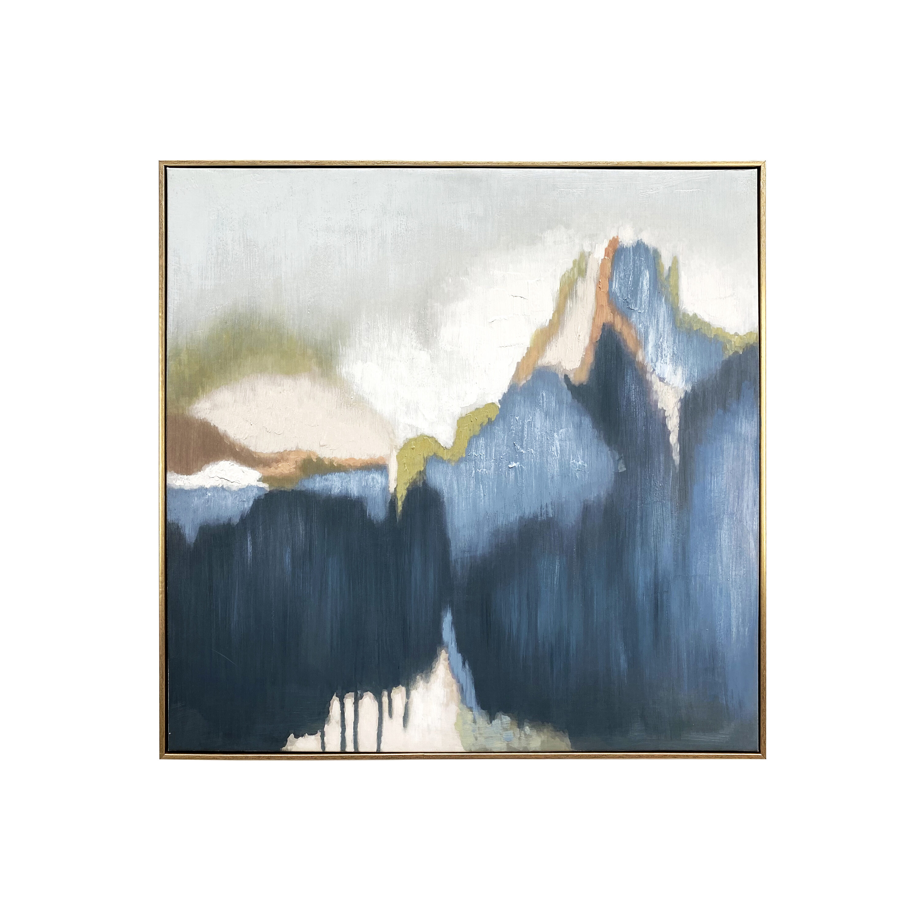 Gallery 57 KC5073B Abstract Vision gold Plastic Floater frame 30-in H x 30-in W Abstract Canvas Hand-Painted Painting