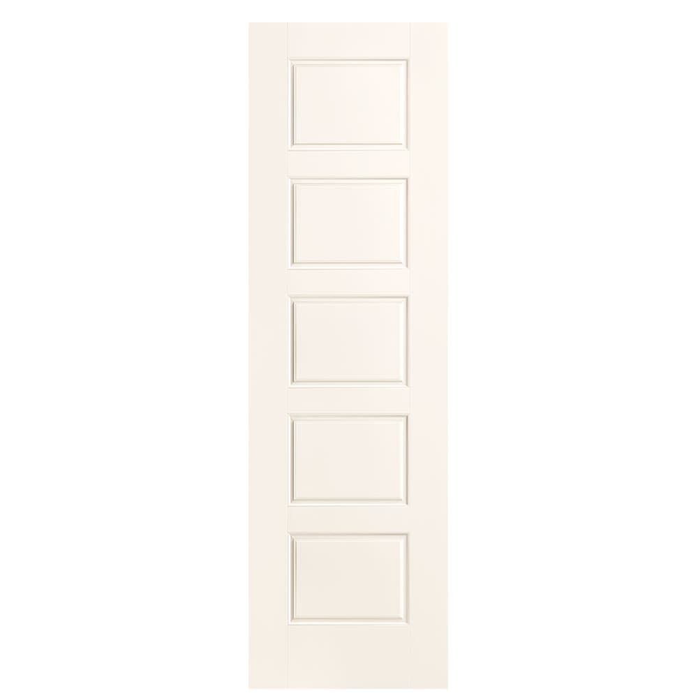 Masonite 1444543 Riverside 24-in x 80-in White 5-panel equal Smooth Solid core Prefinished Molded composite Slab Door