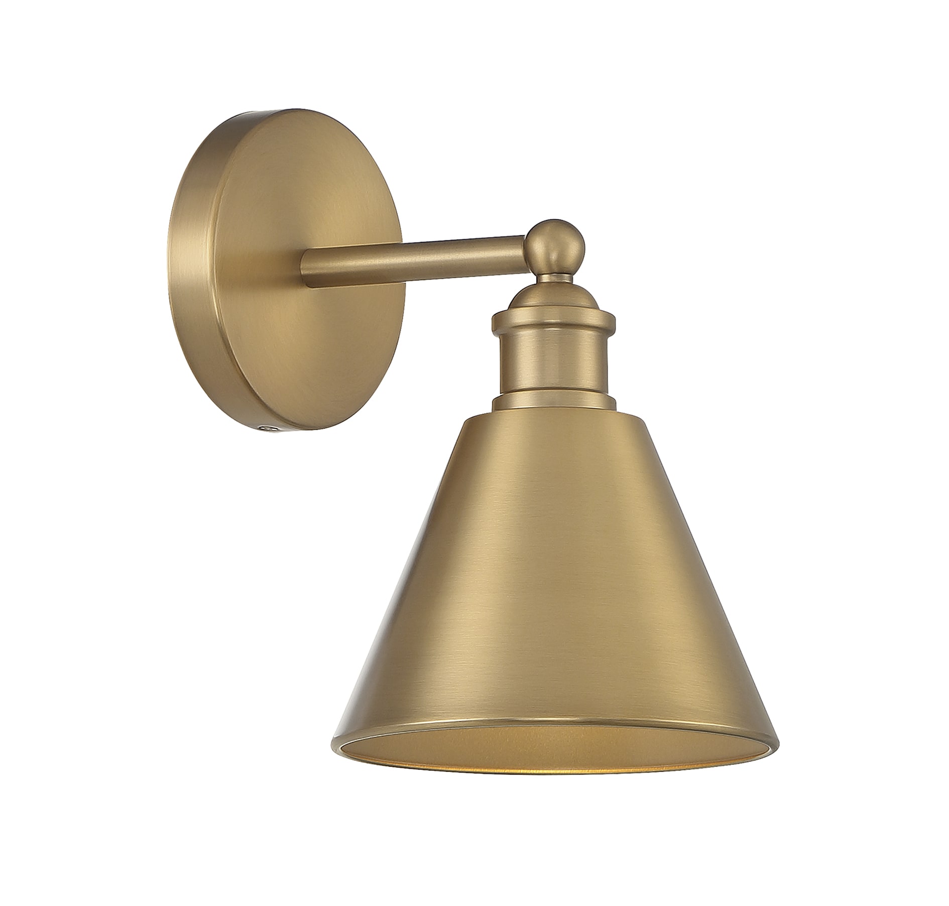Meridian Lite Trends M90087NB Meridian 6.75-in W 1 -Light Brushed Brass Farmhouse Wall Sconce