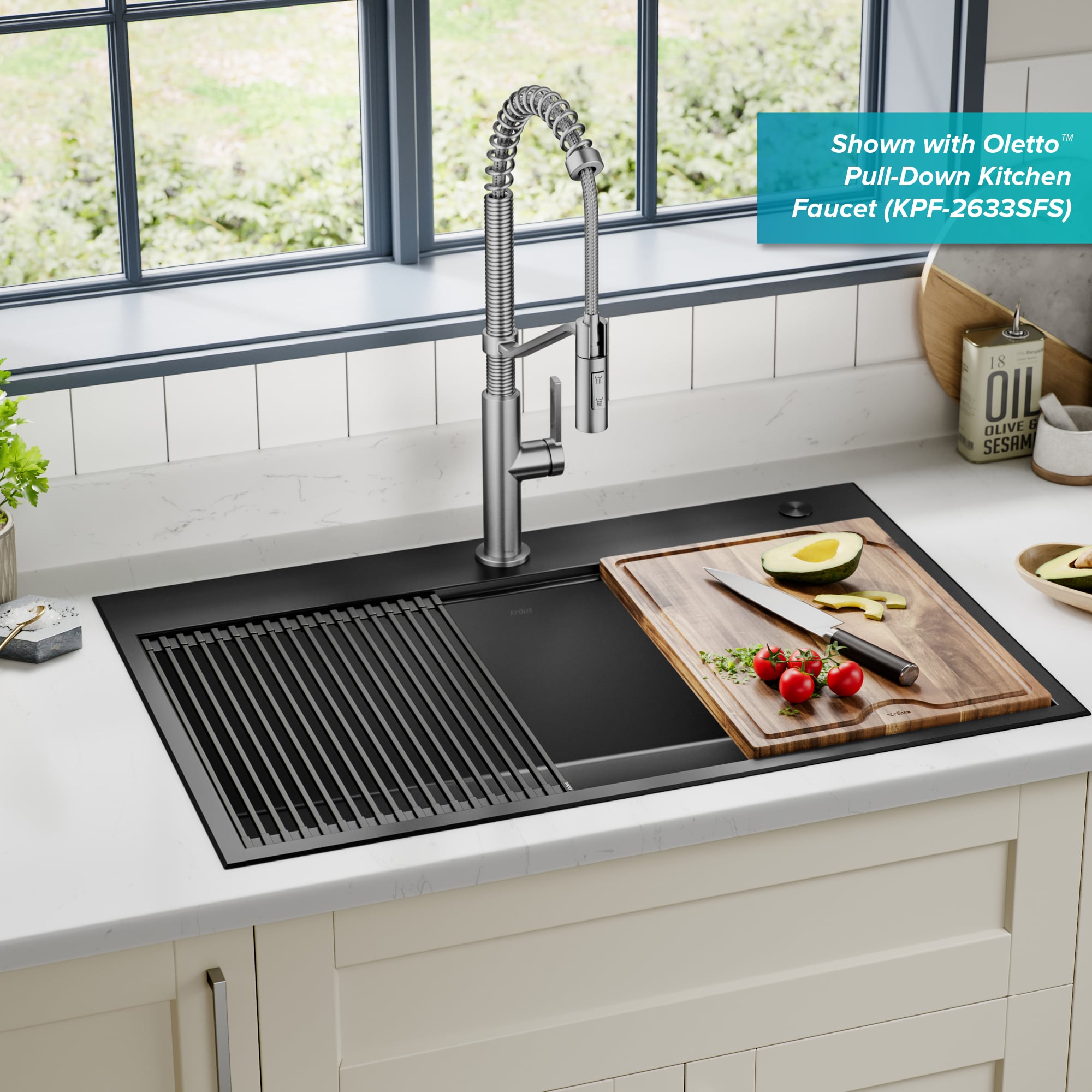 Kraus KWT310-33/PGM Kitchen-Sinks - View #3