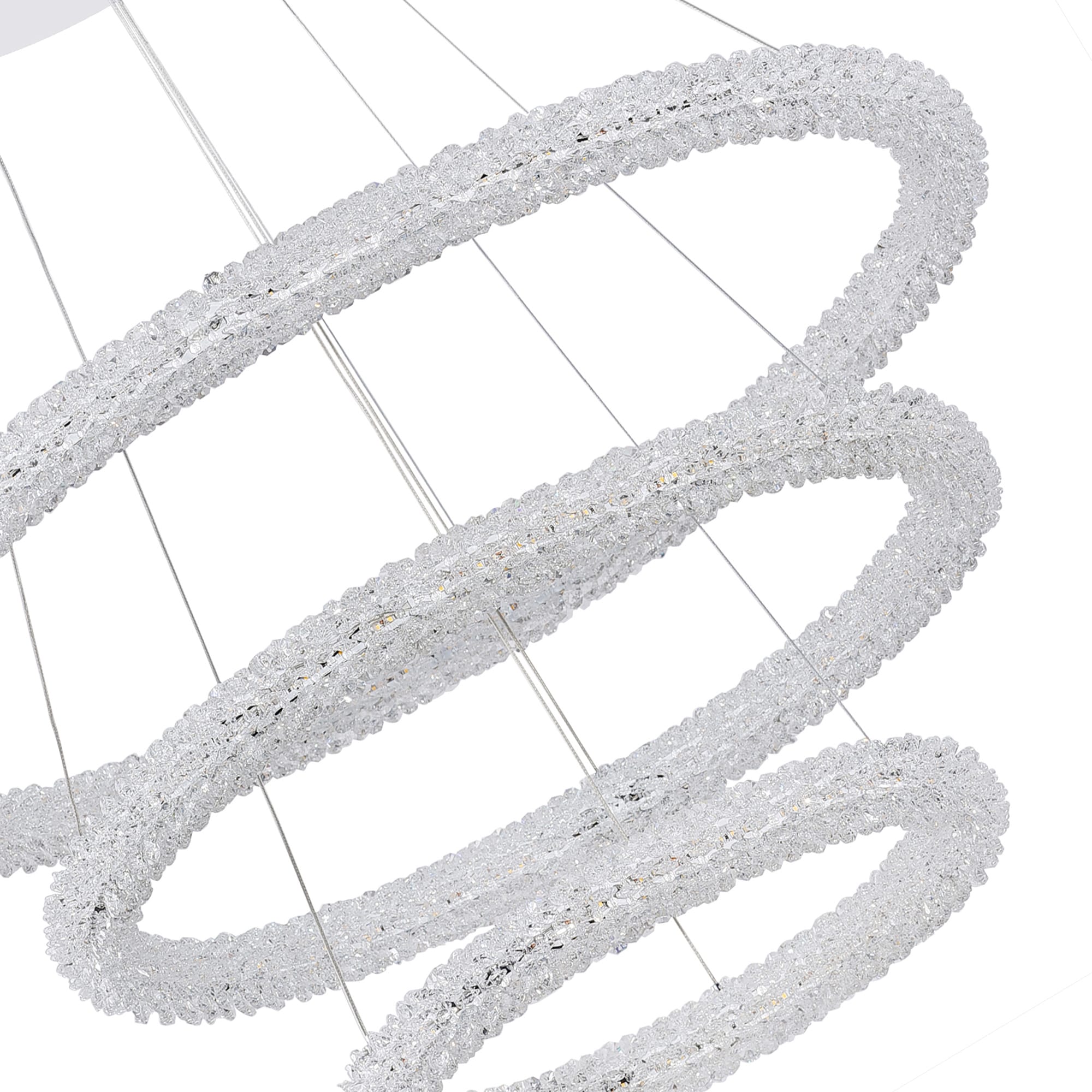 Arielle 32" Chrome and Crystal 3-Tier LED Chandelier