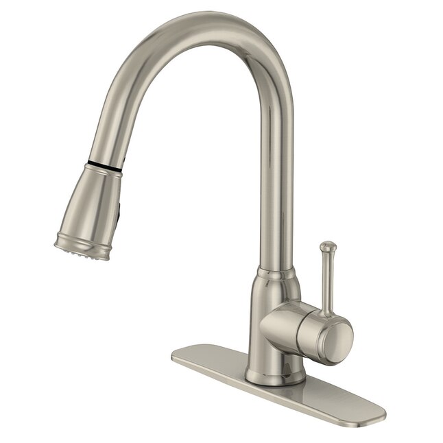 EZ-FLO Metro Brushed Nickel 1-Handle Deck-Mount Pull-Down Handle Kitchen Faucet (Deck Plate Included) EZ-FLO Metro Brushed Nickel 1-Handle Deck-Mount Pull-Down Handle Kitchen Faucet (Deck Plate Included)