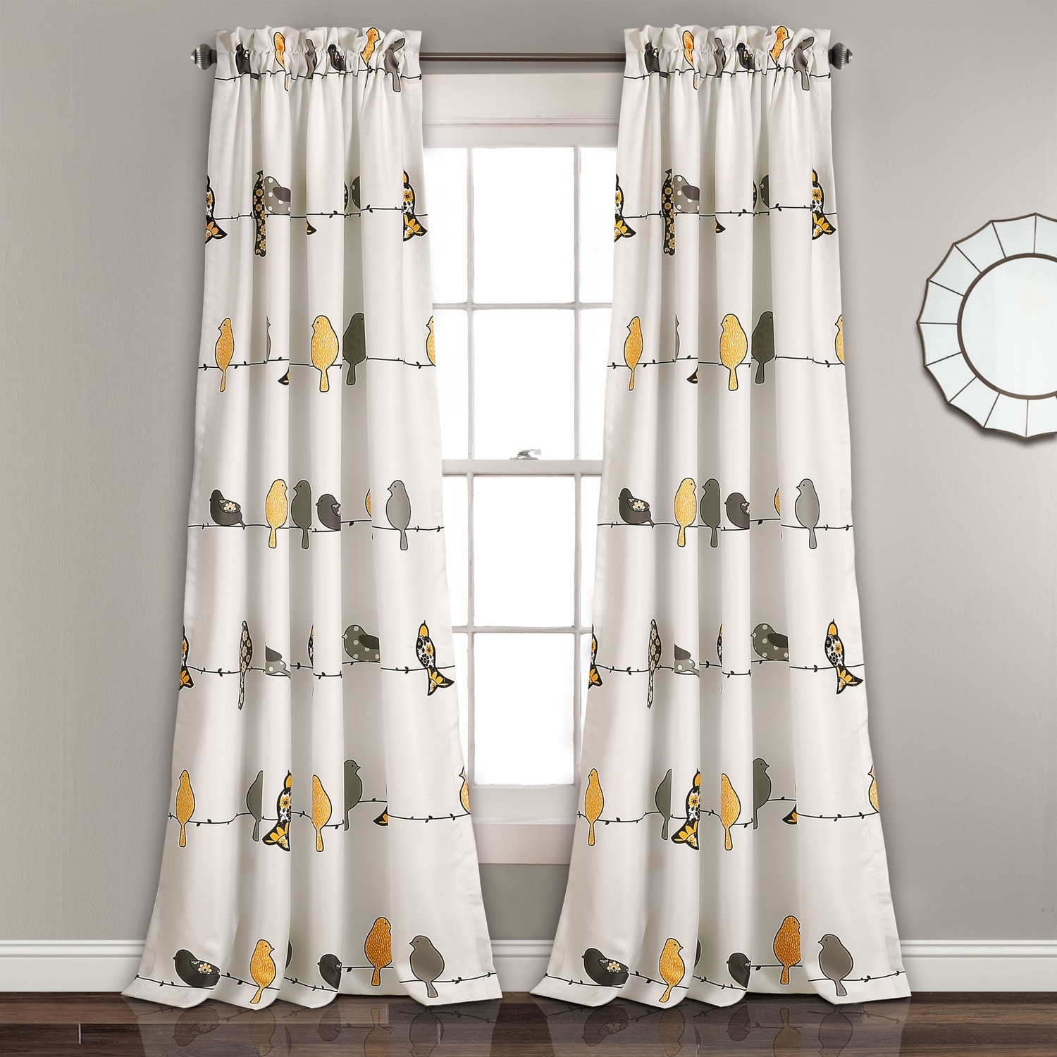 Lush Decor 16T003355 95-Inches Yellow Light filtering Rod pocket Curtain panel pair