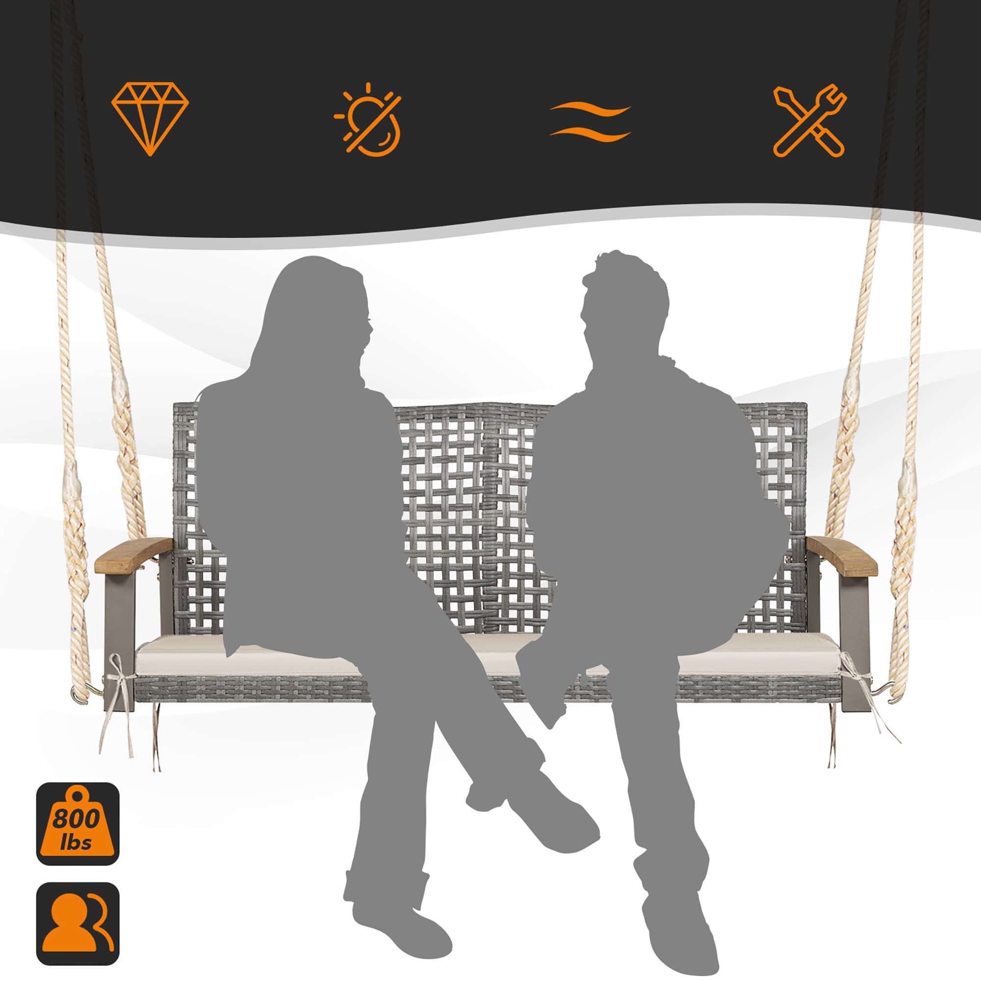 Costway HW69766WH Patio-Chairs - View #6