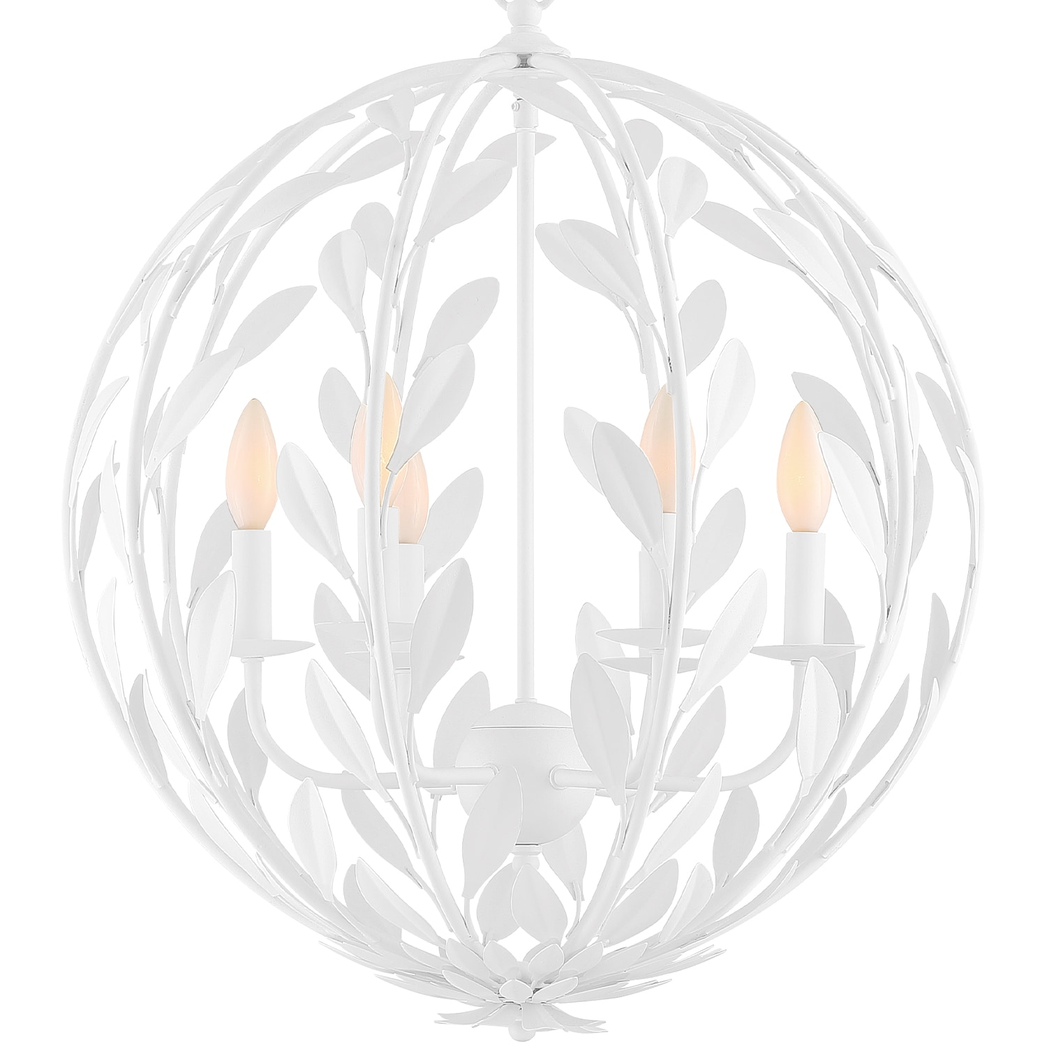 Mini Elegance 6-Light Matte White Floral Chandelier