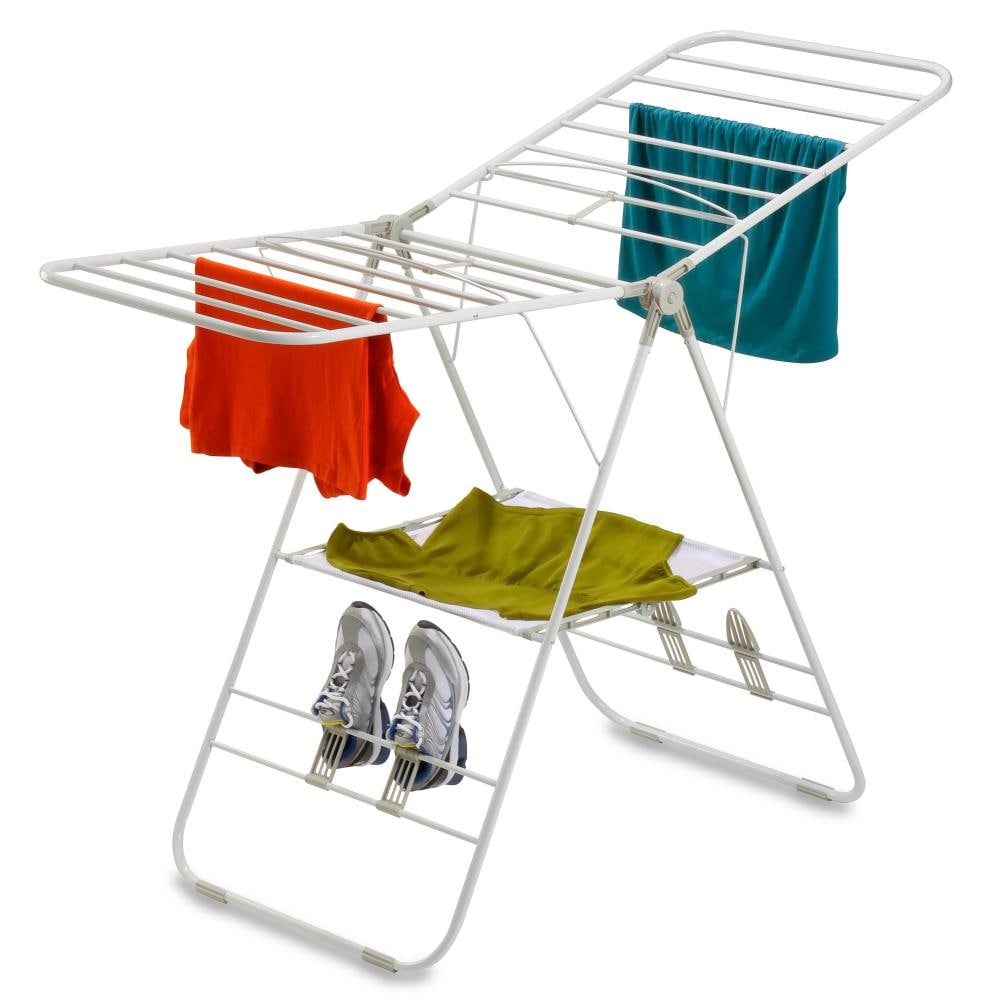 Hastings Home 3-Tier 45-in Metal Drying Rack, Freestanding Laundry Drying  Rack with Wheels in the Clotheslines & Drying Racks department at