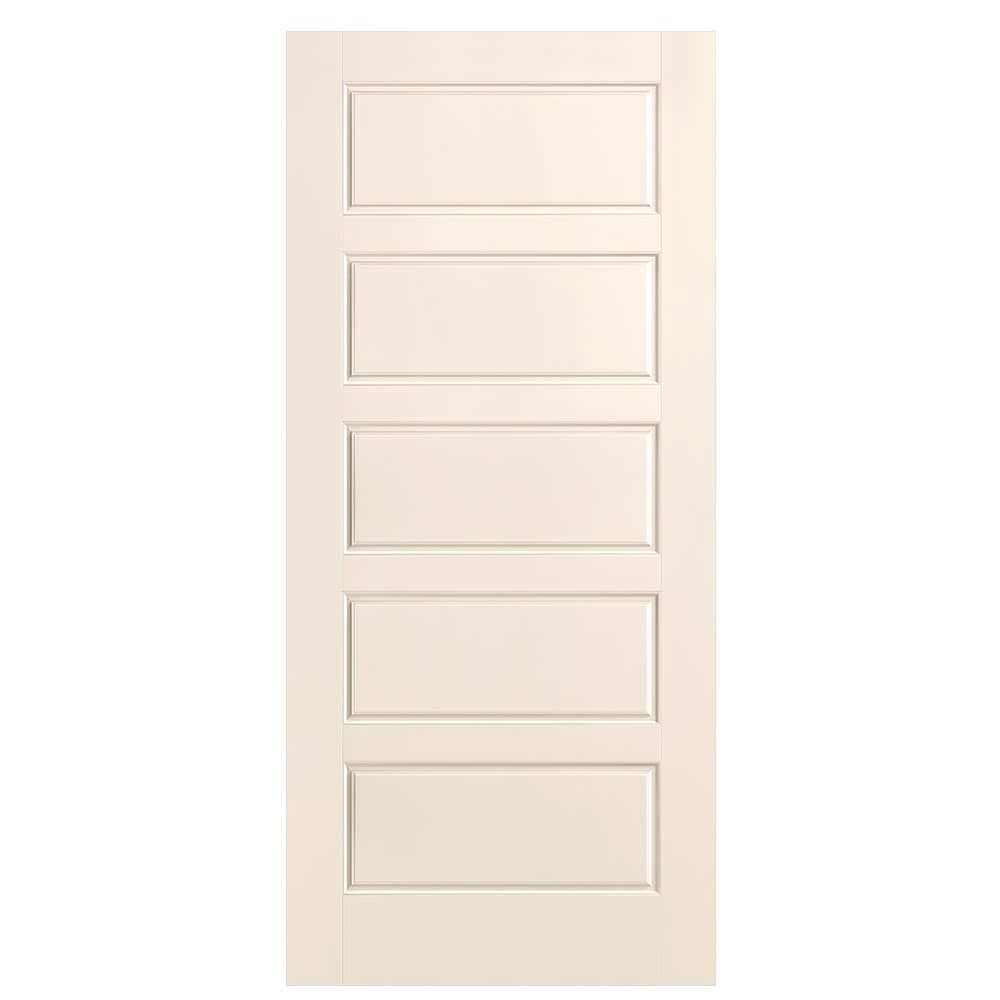 Masonite 1444552 Riverside 36-in x 80-in Moonglow 5-panel equal Smooth Solid core Prefinished Molded composite Slab Door