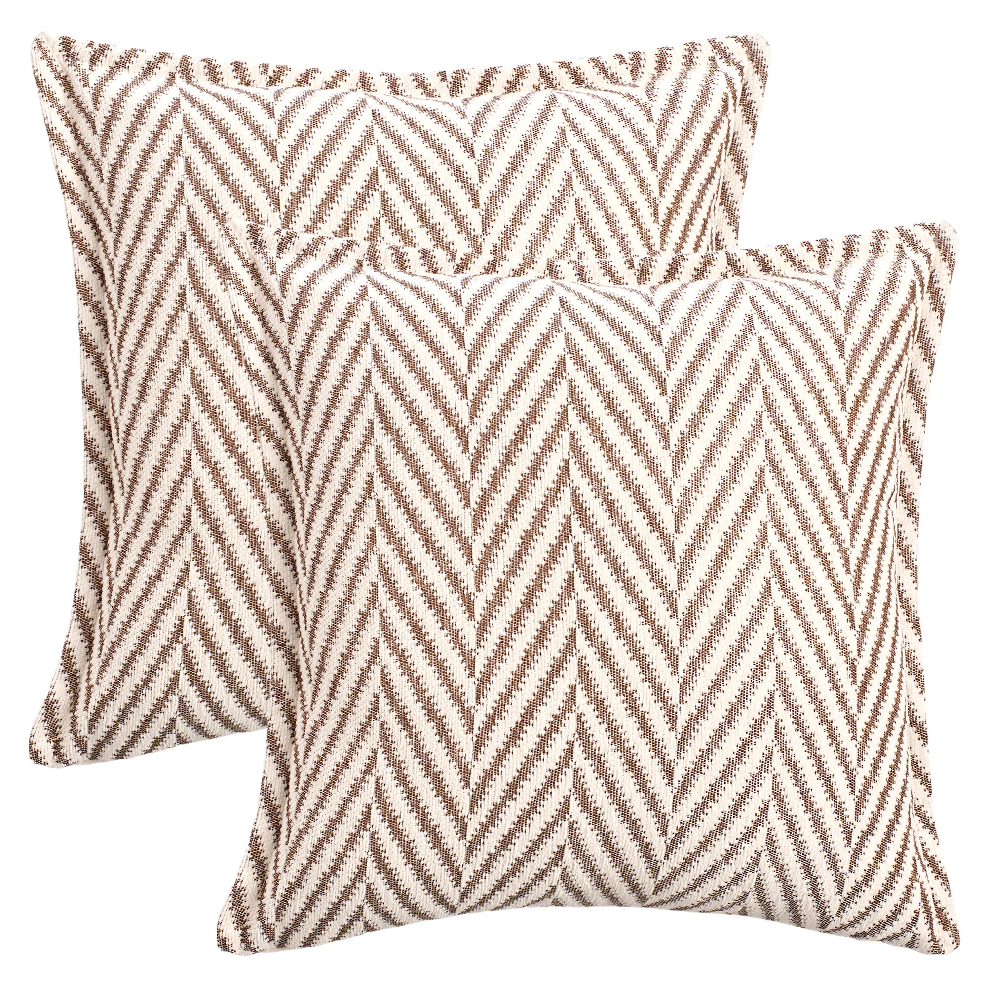 Unique Bargains 2pcs Plush Decorative Pillow Covers Boho Soft Cozy Cushion Cases for Sofa Bedroom Couch Car 18 x 18 Inch White Brown