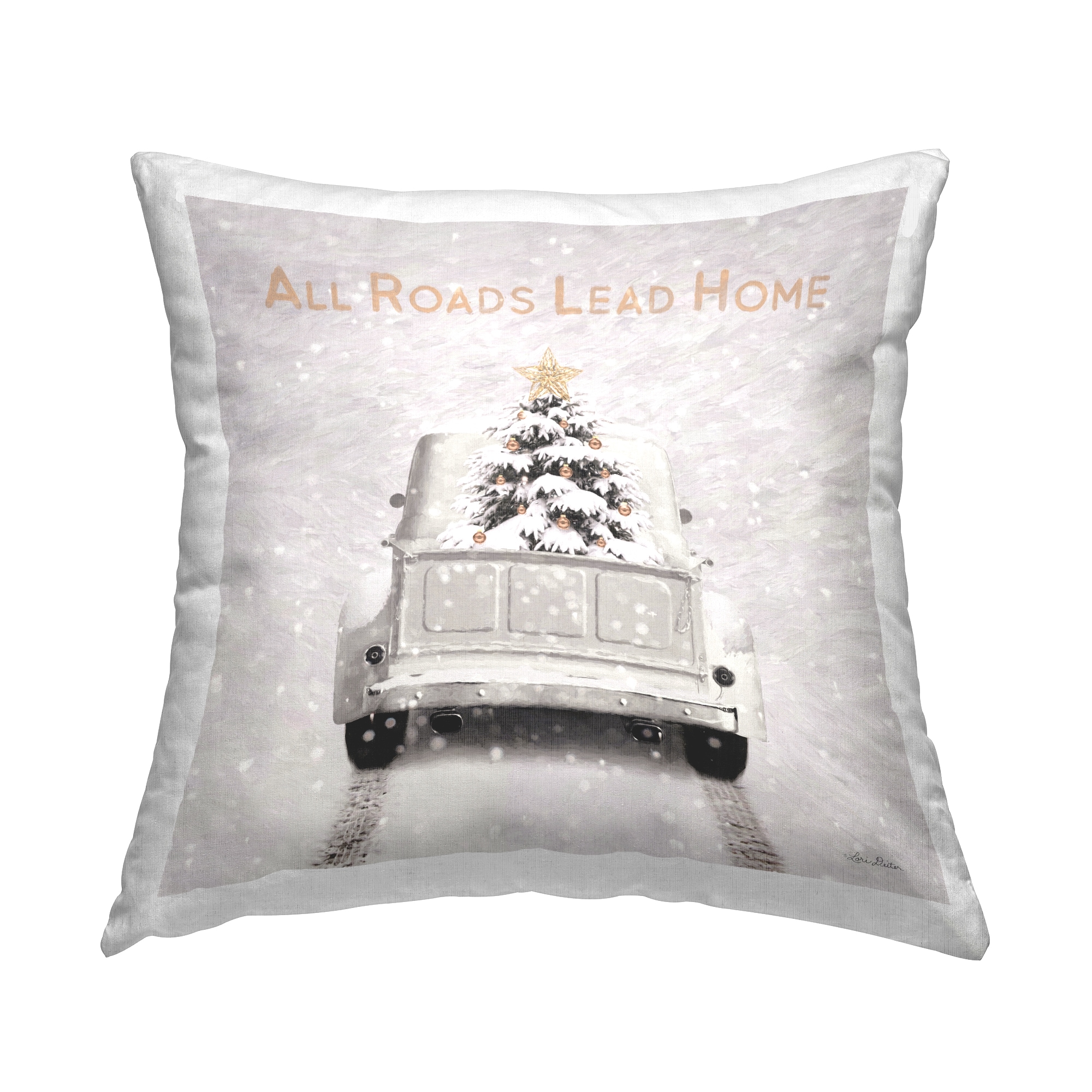 Stupell Industries PLB-776-SQW-18X18 18-in x 18-in Off-White Square Indoor Decorative Pillow