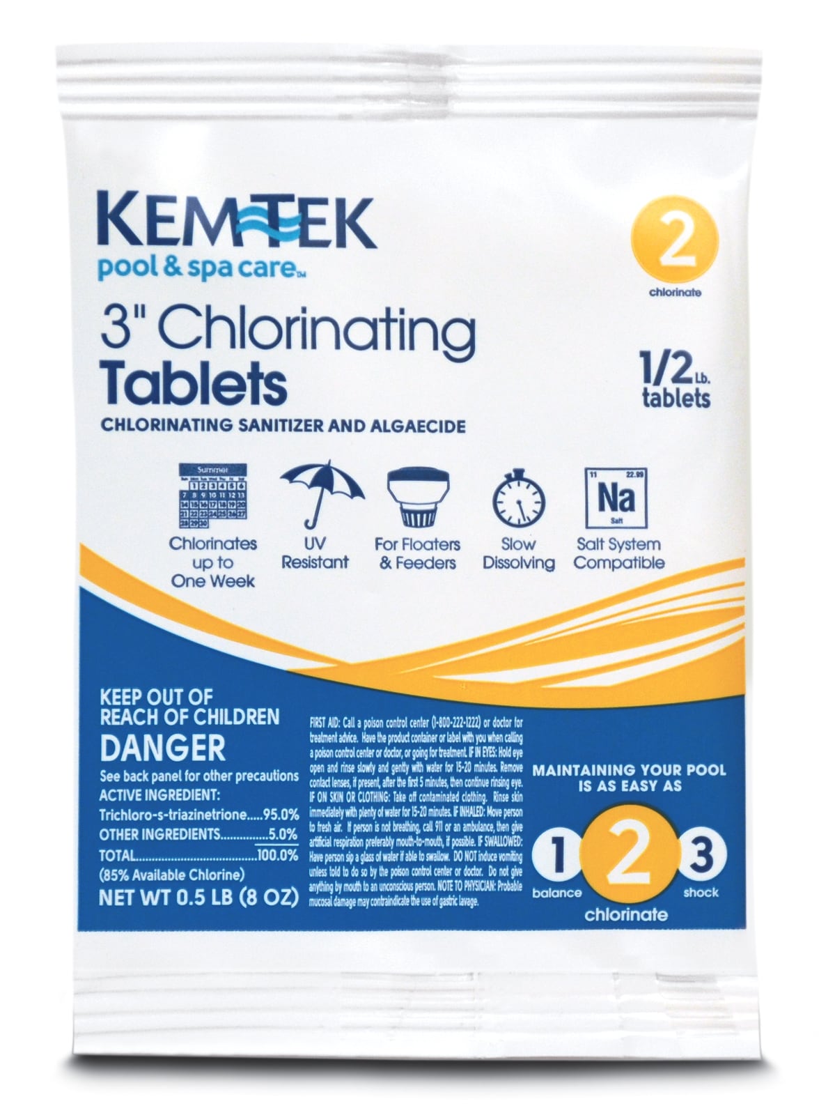 Kem-Tek 094 0.5-lb 3-in Chlorine Tablets