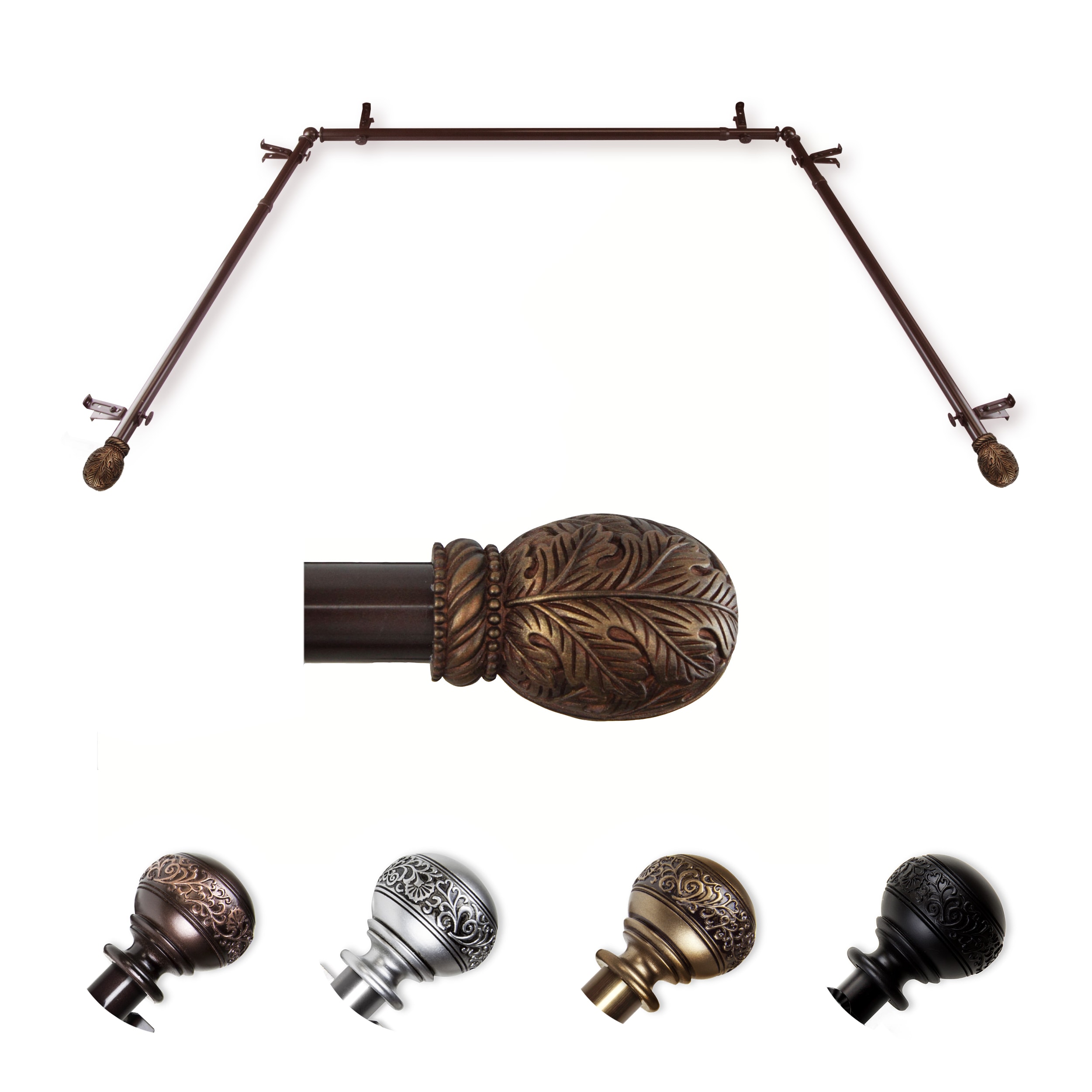 Fran 13/16-in Bay Brown Curtain Rods at Lowes.com