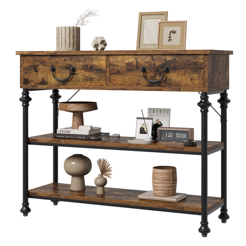 Garvee PHO-0ZPIIU5X Rustic Retro Brown Console table