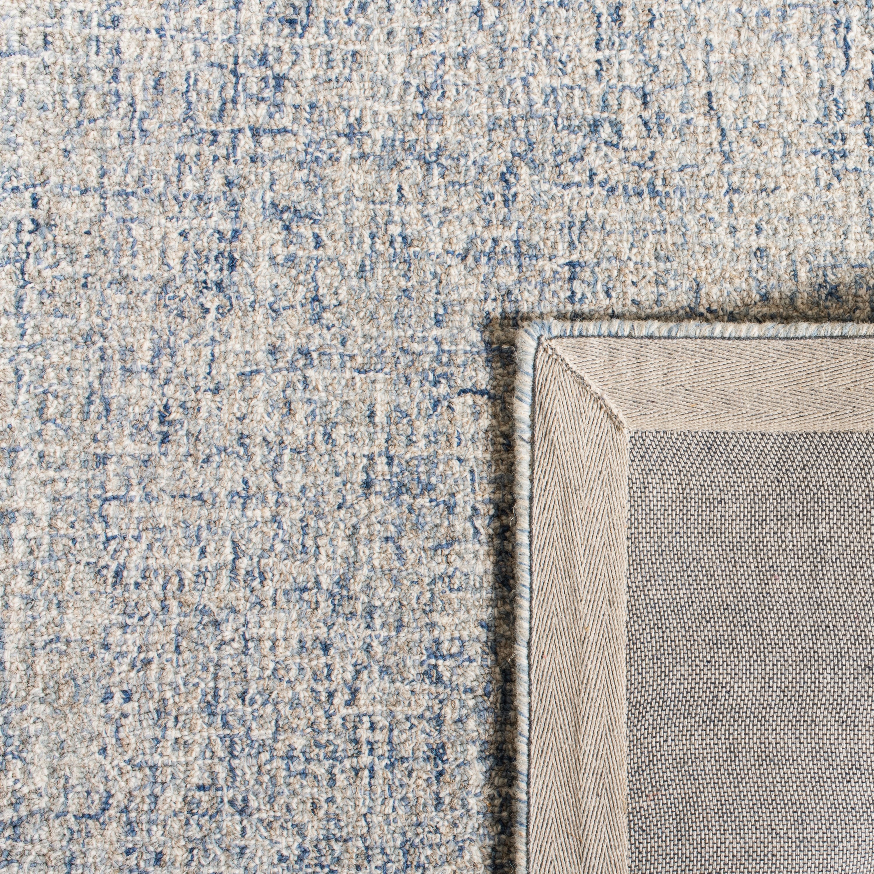 Handmade Abstract Blue Wool Area Rug, Easy Care, 4' x 6'