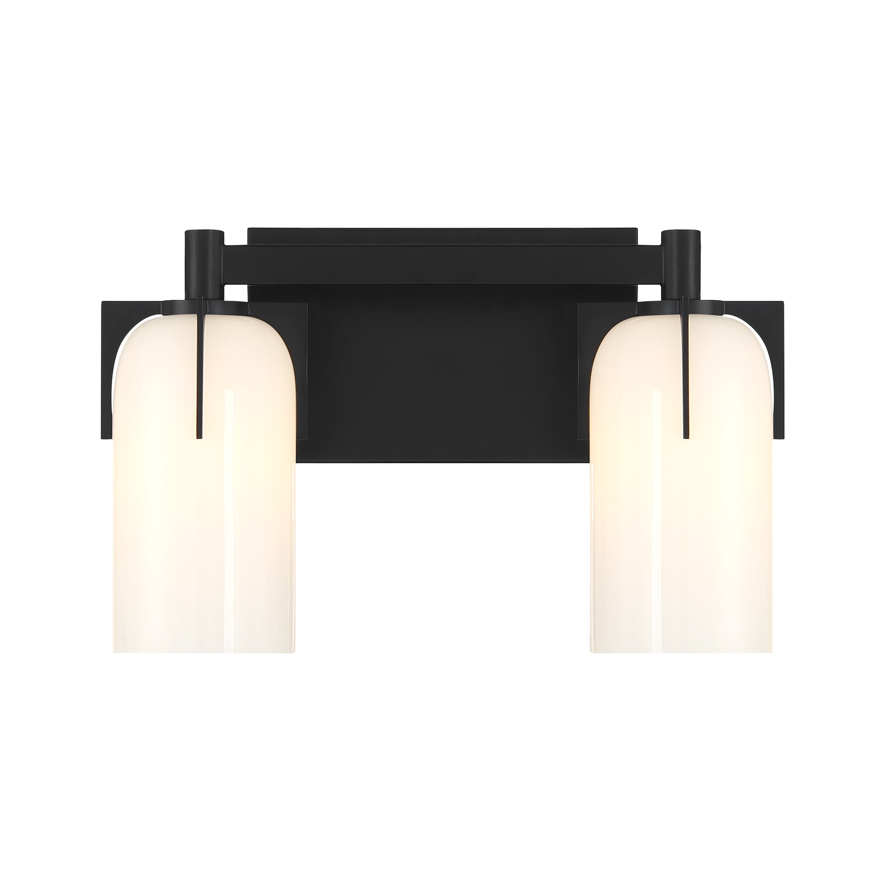Savoy House 8-4128-2-BK Caldwell 2-Light Bathroom Vanity Light in Matte Black 14.75-in 2 -Light Matte Black Vintage Vanity light