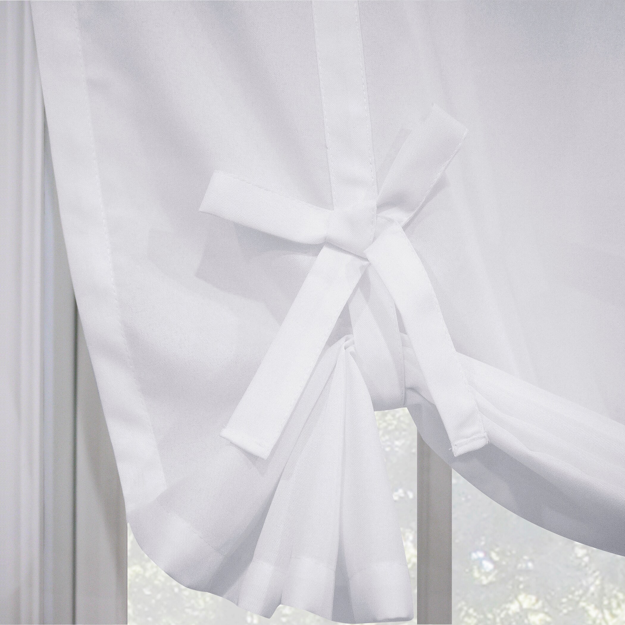 No. 918 63-in White Light Filtering Rod Pocket Single Curtain Panel in ...