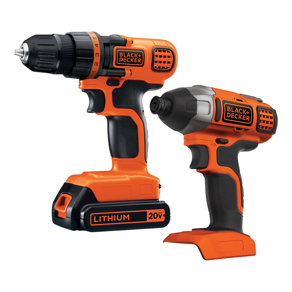 BLACK+DECKER 2-Tool Power Tool Combo Kit (1-Battery Included and Charger  Included) in the Power Tool Combo Kits department at