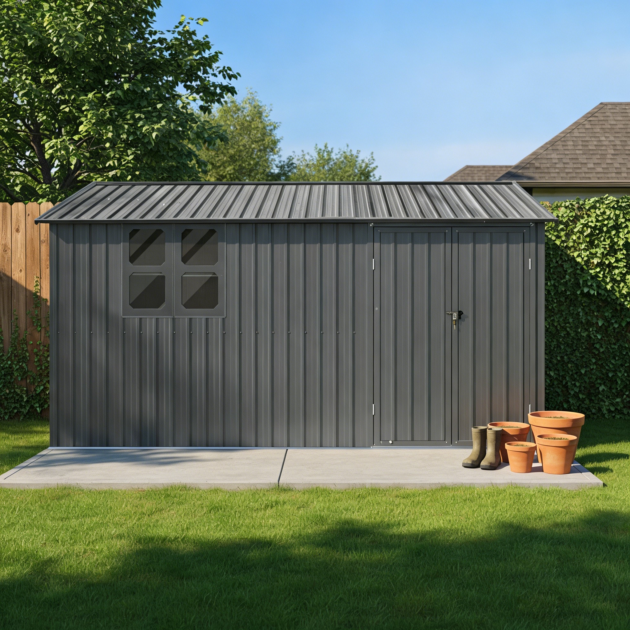 10-ft x 12-ft Metal Storage Shed Galvanized steel Metal Storage Shed