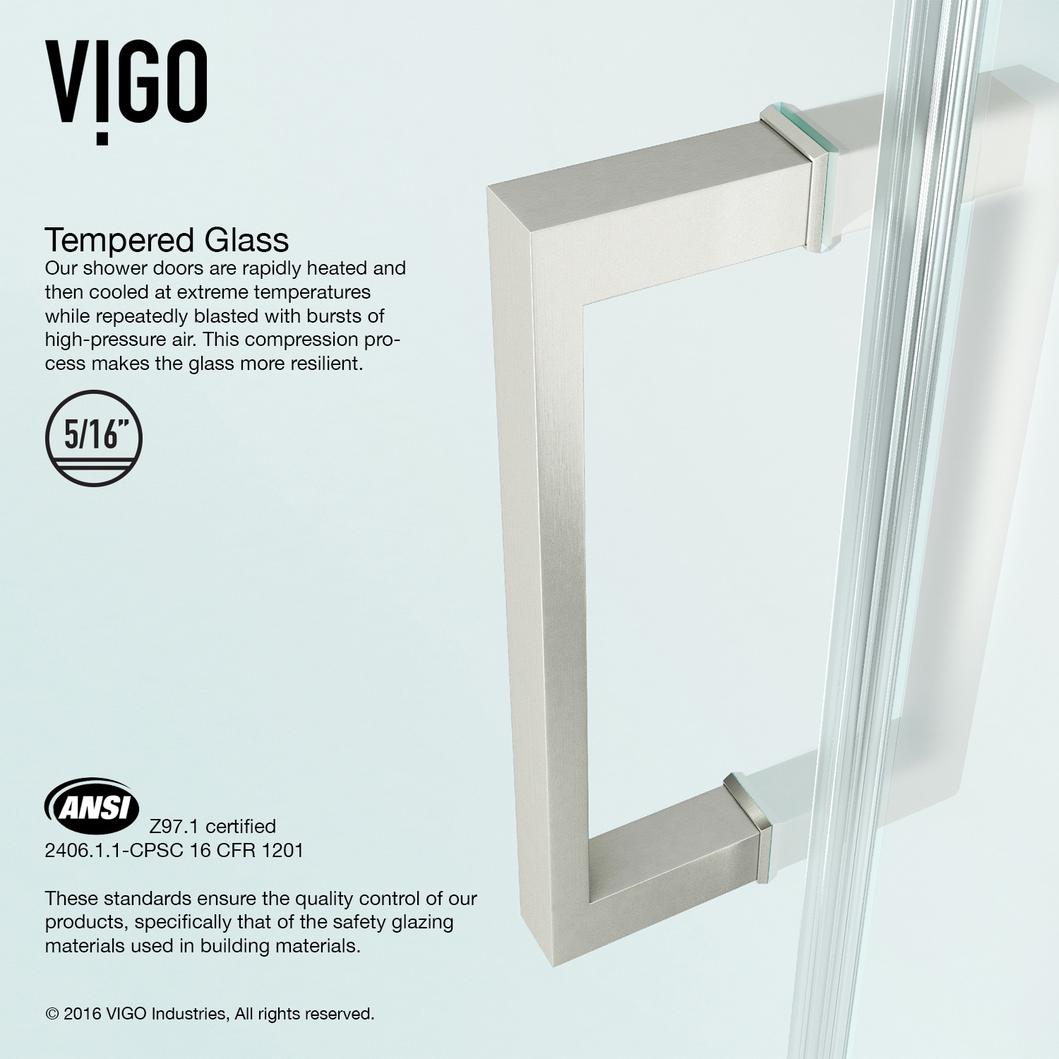 VIGO Soho Stainless Steel 24-in to 25-in W x 71-in H Frameless Hinged ...