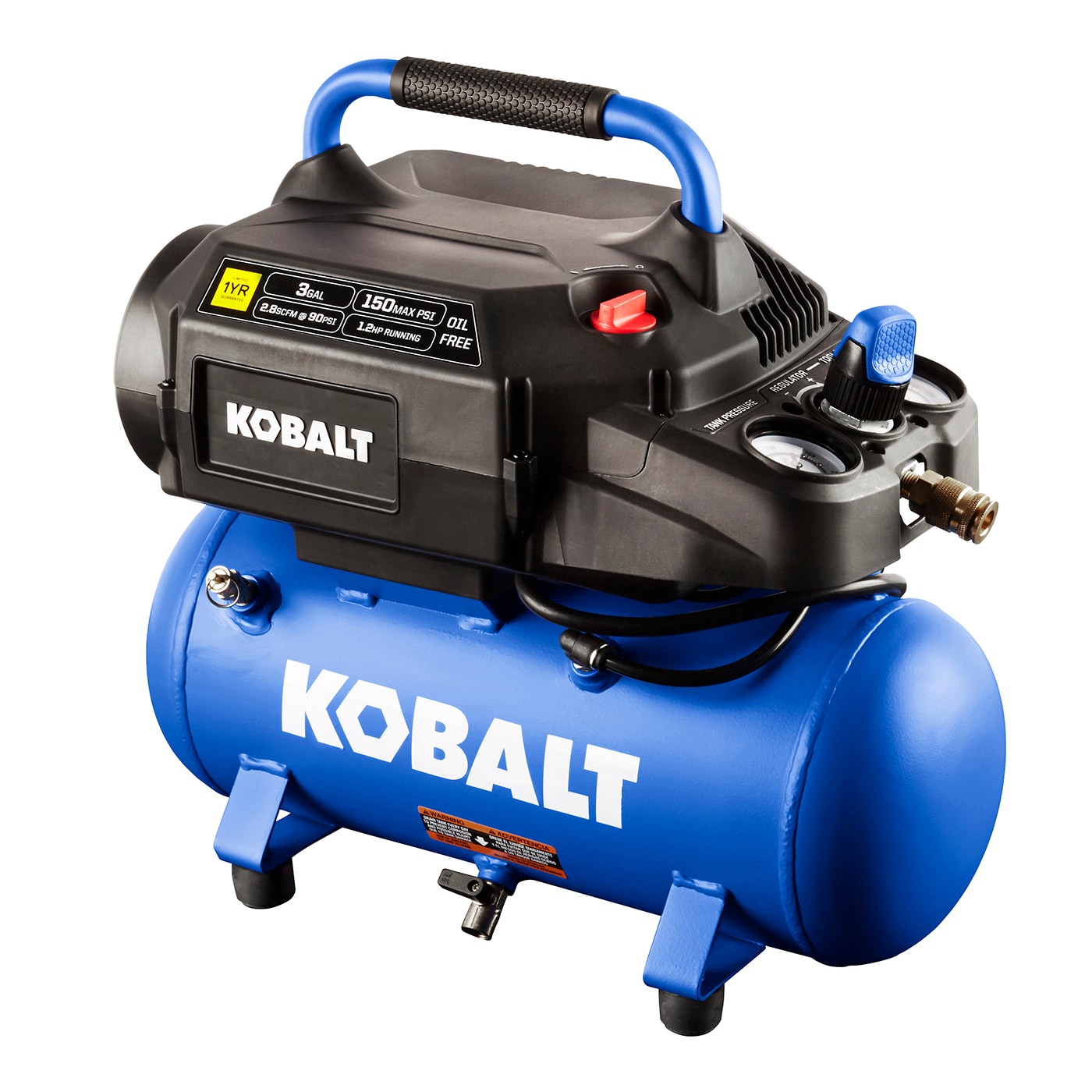 Kobalt 3-Gallons Single Stage Portable Corded Electric Hot Dog Air Compressor
