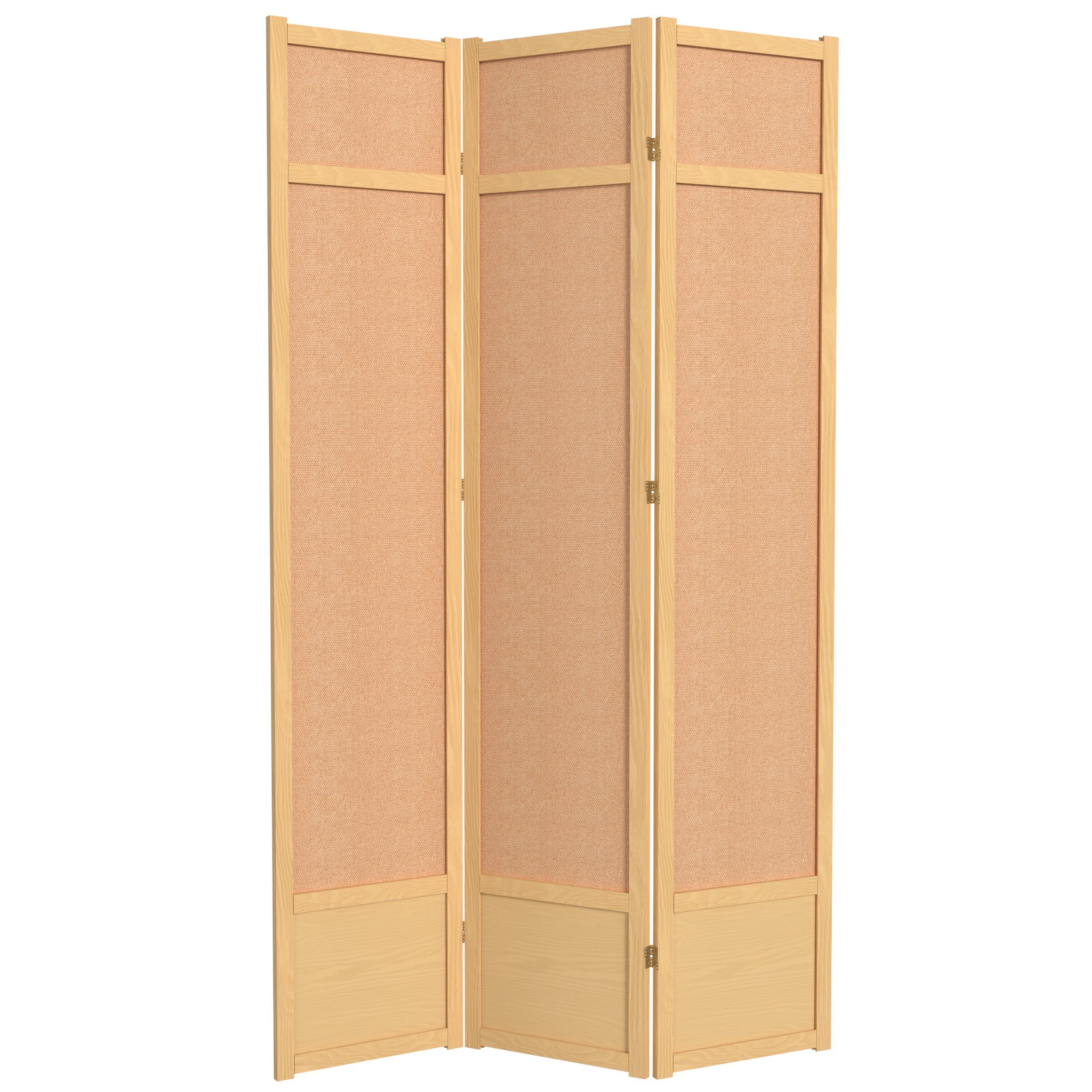 Red Lantern SS-84JUTE-NATURAL 3-Panel Natural Wood Folding Shoji Style Room Divider