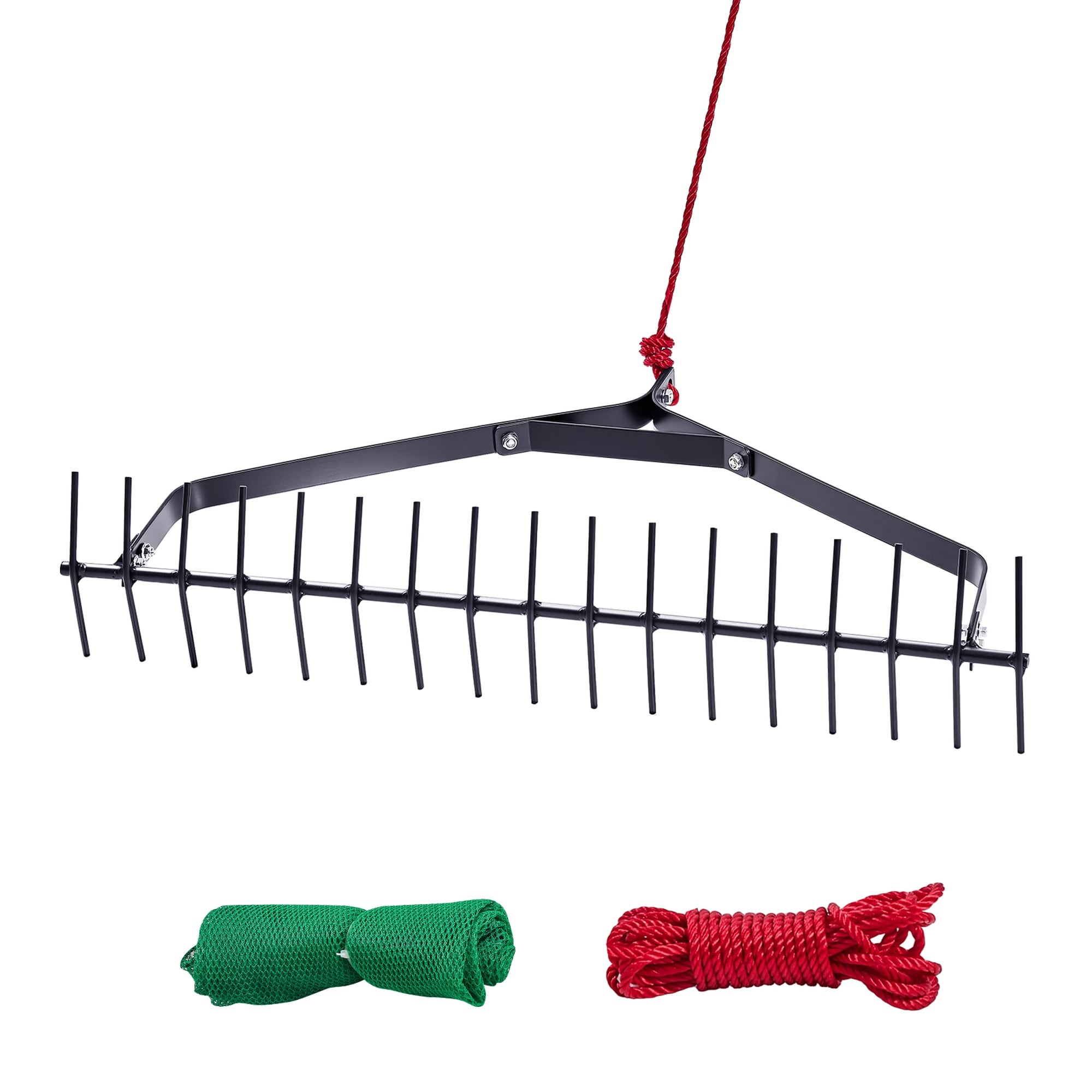 32 Inch Aquatic Weed Rake Double Sided Lake Weed Rake 6.3 Inch Lightweight Pond Weeds Cutter with 30ft Rope No Assembly Required Muck Lilypad Clearing Tool for Pond Lake Rivulet