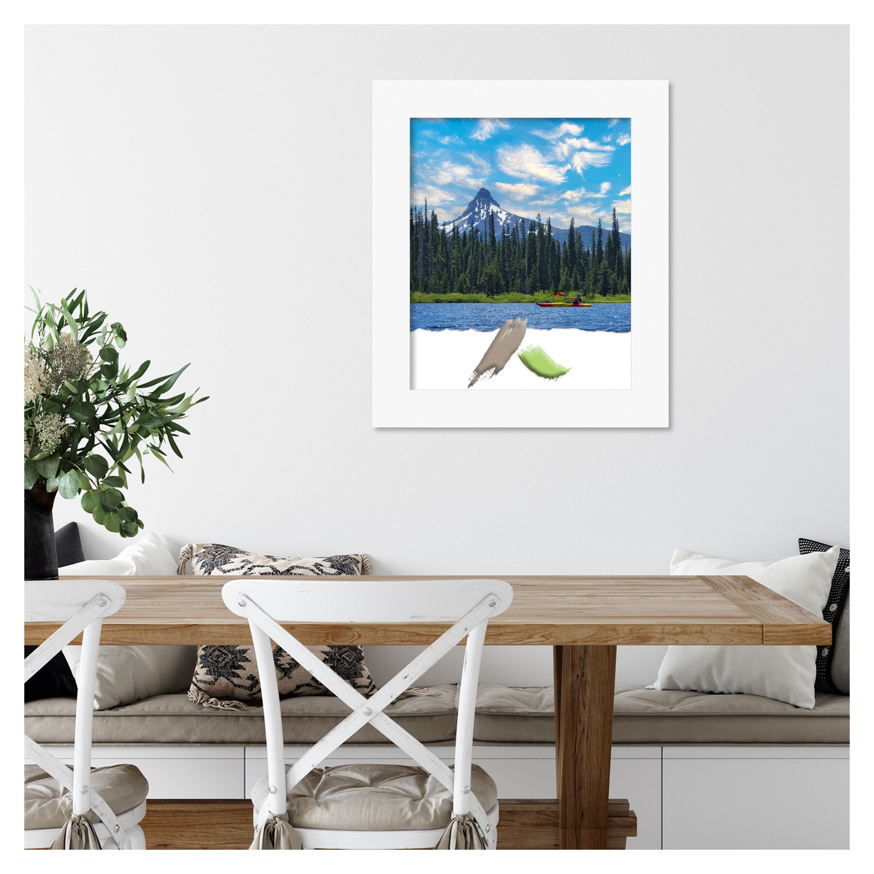 Basic White Wood Wall Picture Frame 18x22 Inch