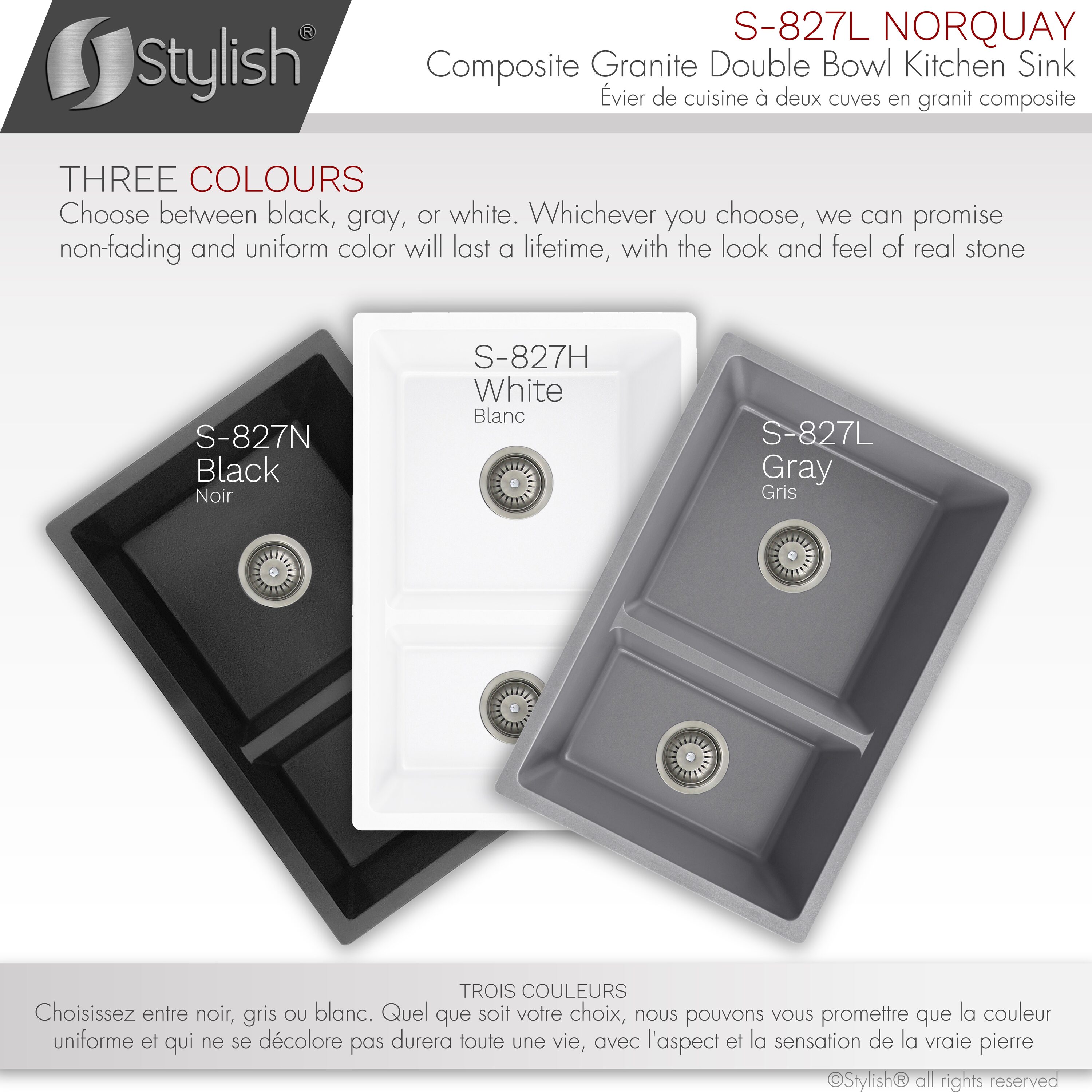 Stylish S-827L1 Kitchen-Sinks - View #8