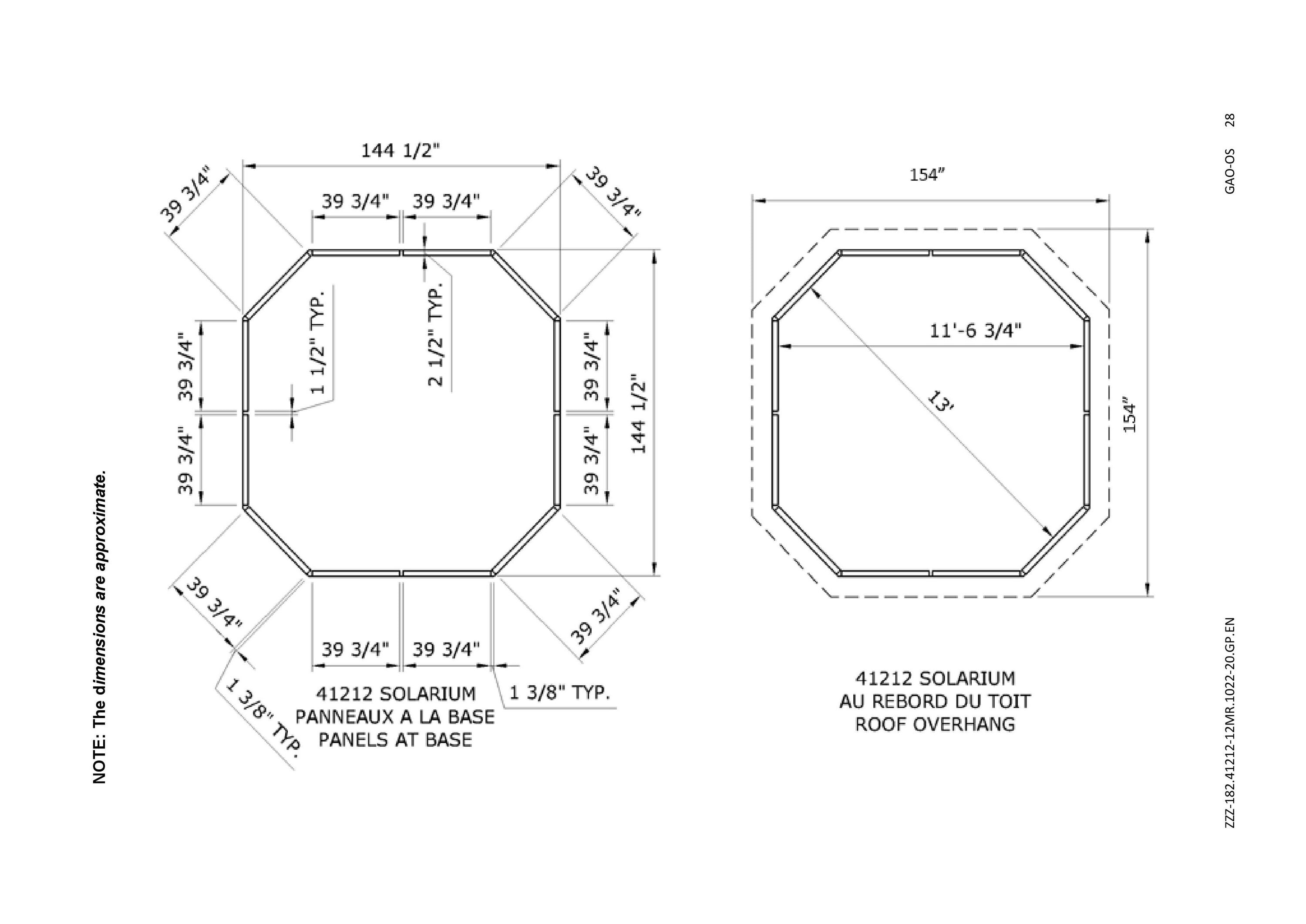 Sand 12 ft x 12 ft Aluminum and Steel Octagonal Solarium