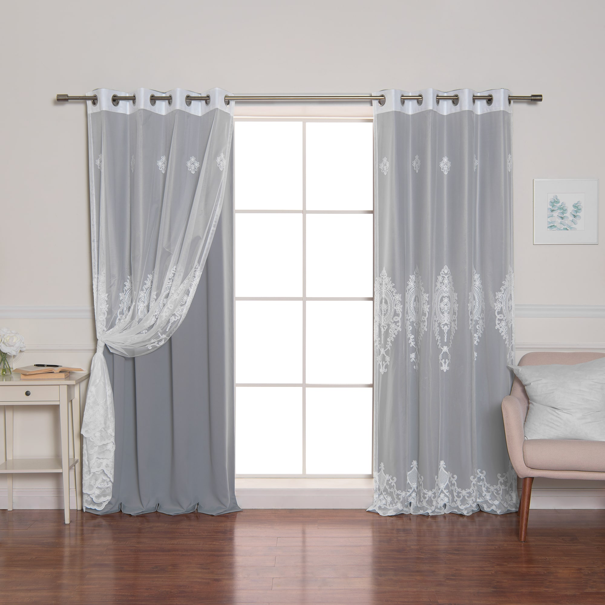 Best Home Fashion MM-DAMAS-84-GREY curtains - View #3