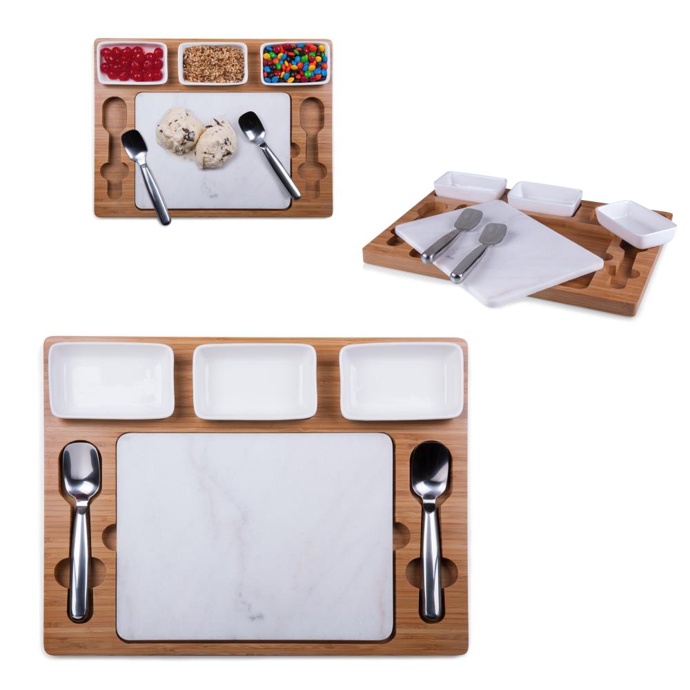 Picnic Time 870-00-505-000-0 Marble Top Ice Cream Mixing Set