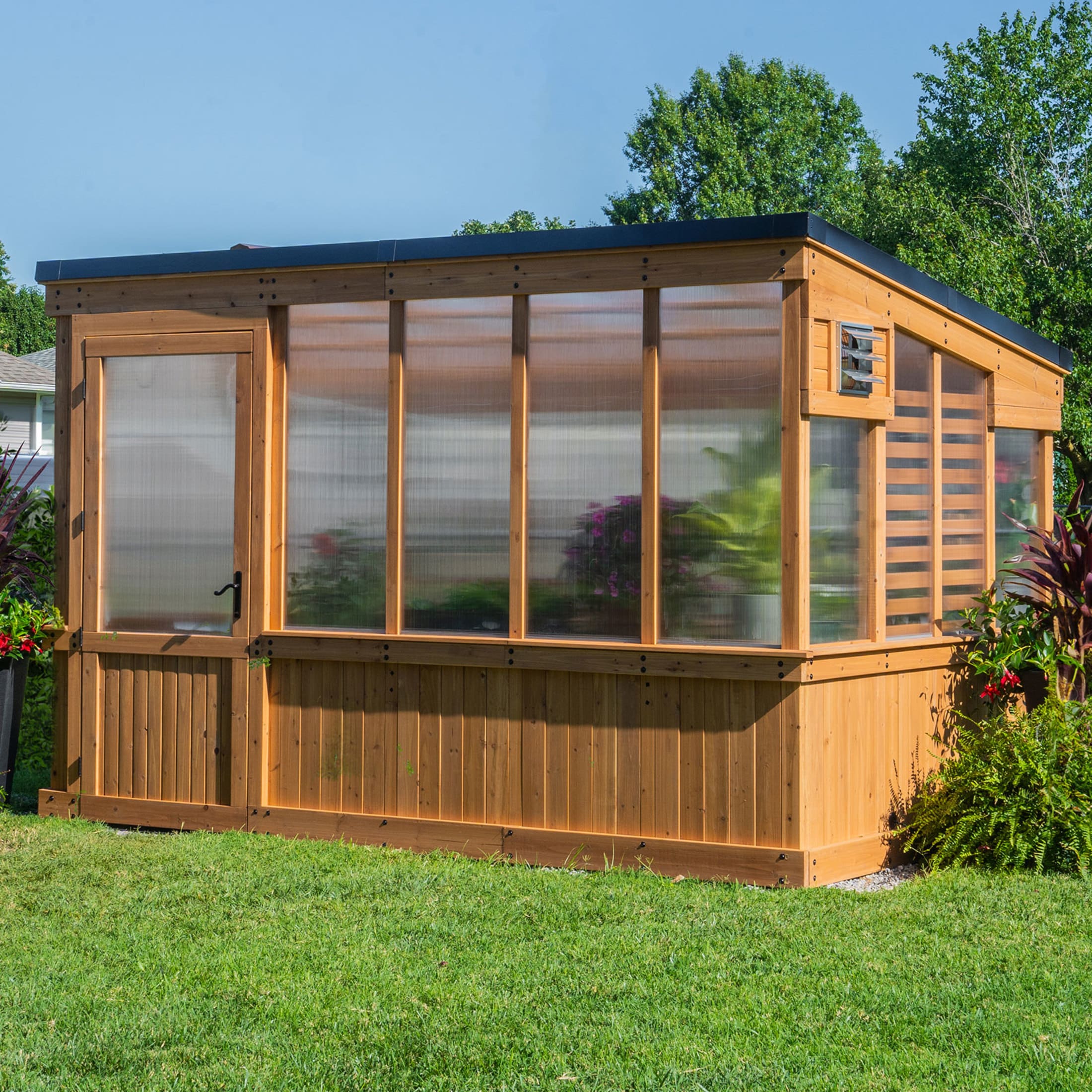 Backyard Discovery 2304123COM Zalie 11-ft L x 7-ft W x 7.9-ft H Brown Greenhouse Kit