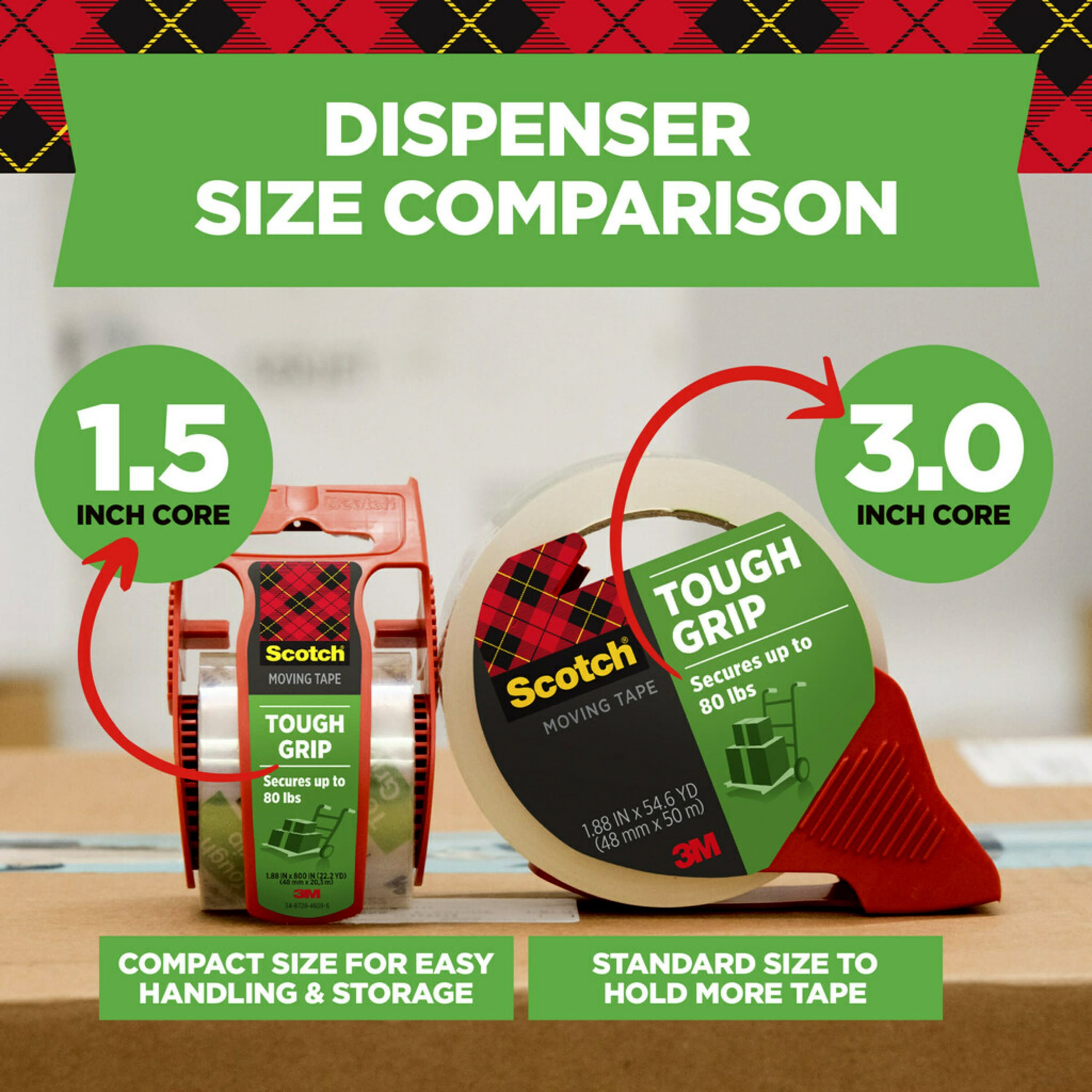 Scotch 1.88-in x 27.7 Yards Tough Grip Moving Tape (Dispenser Included ...