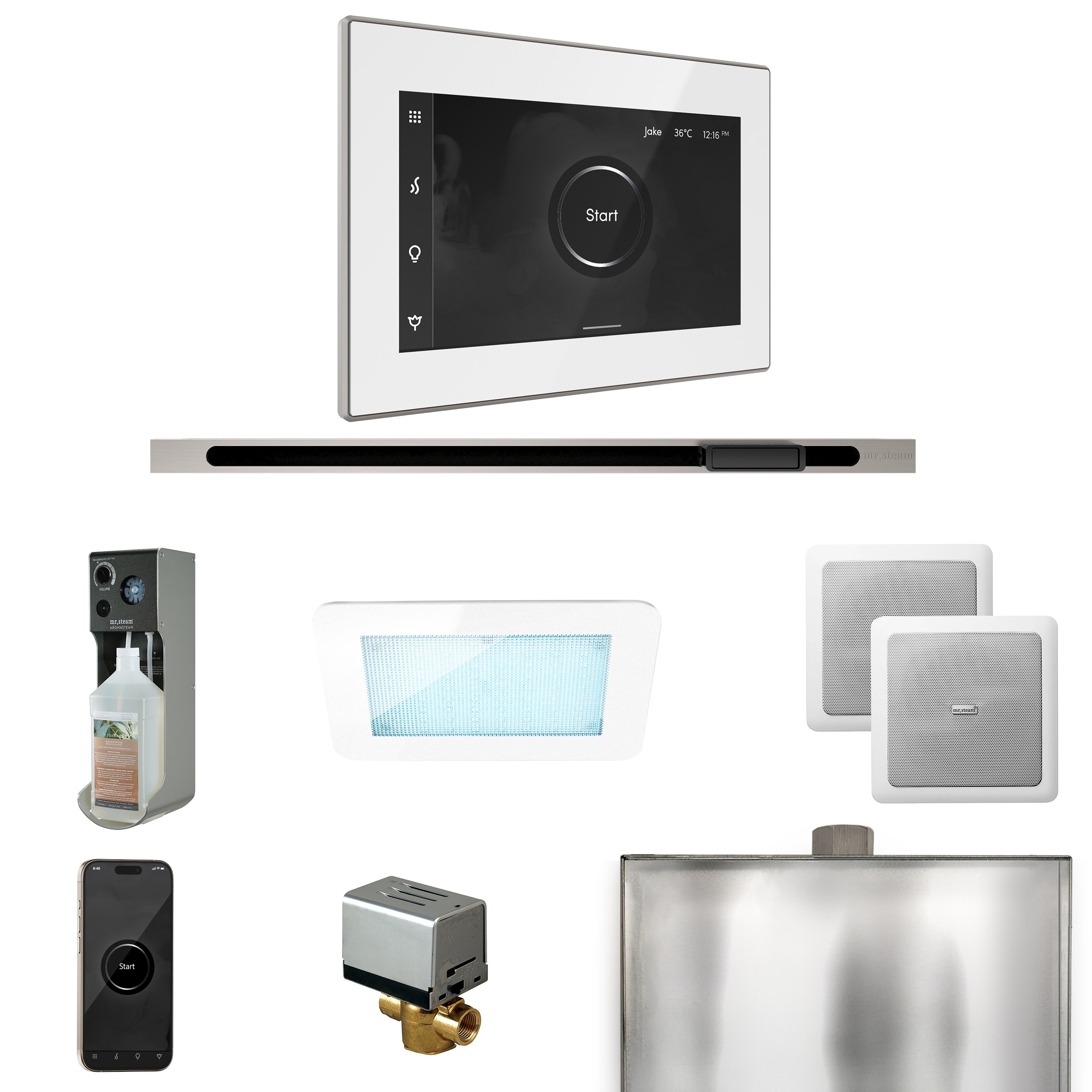 Mr. Steam XDRM2WHLBN XDream White - Brushed Nickel Steam Generator Control Kit