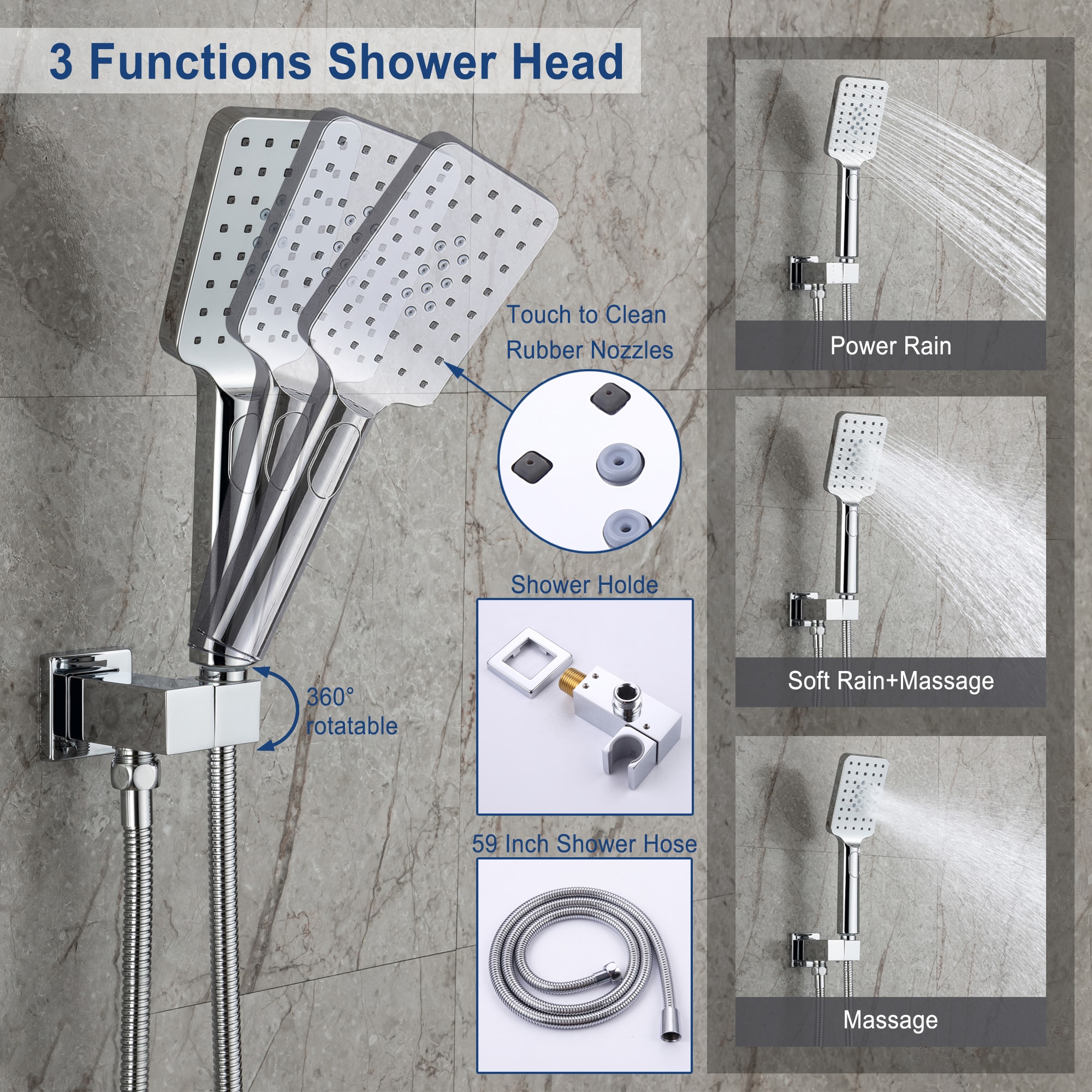 Clihome CL-028-MB-SL Showerhead-Bar-Panels - View #6