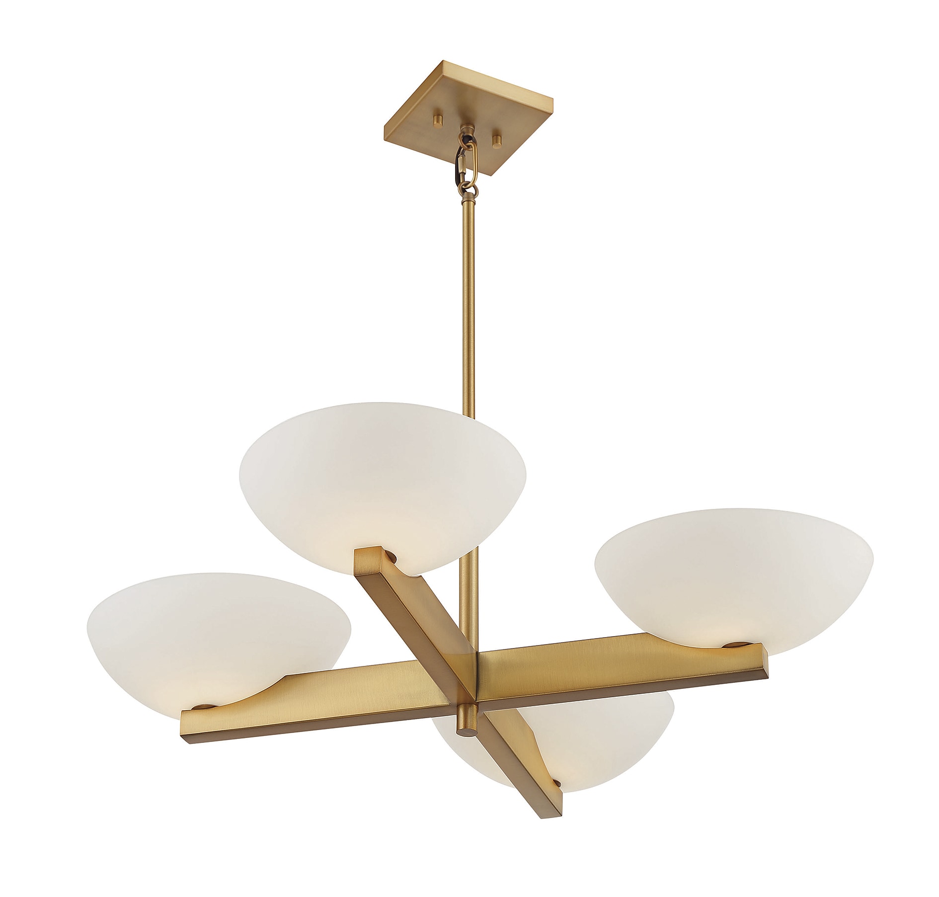 Mid-Century Modern Art Deco Inspired Warm Brass Chandelier