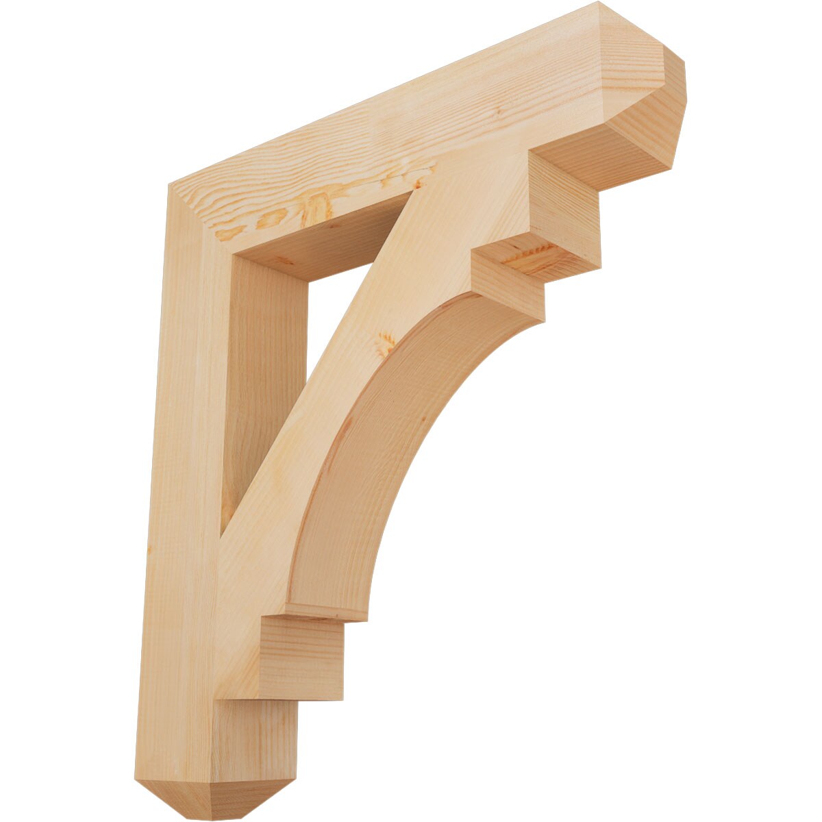 Ekena Millwork BKT06X32X36MRC04SDF Merced craftsman smooth 5-1/2-in x 32-in x 36-in Douglas fir Brown Wood Standard bracket