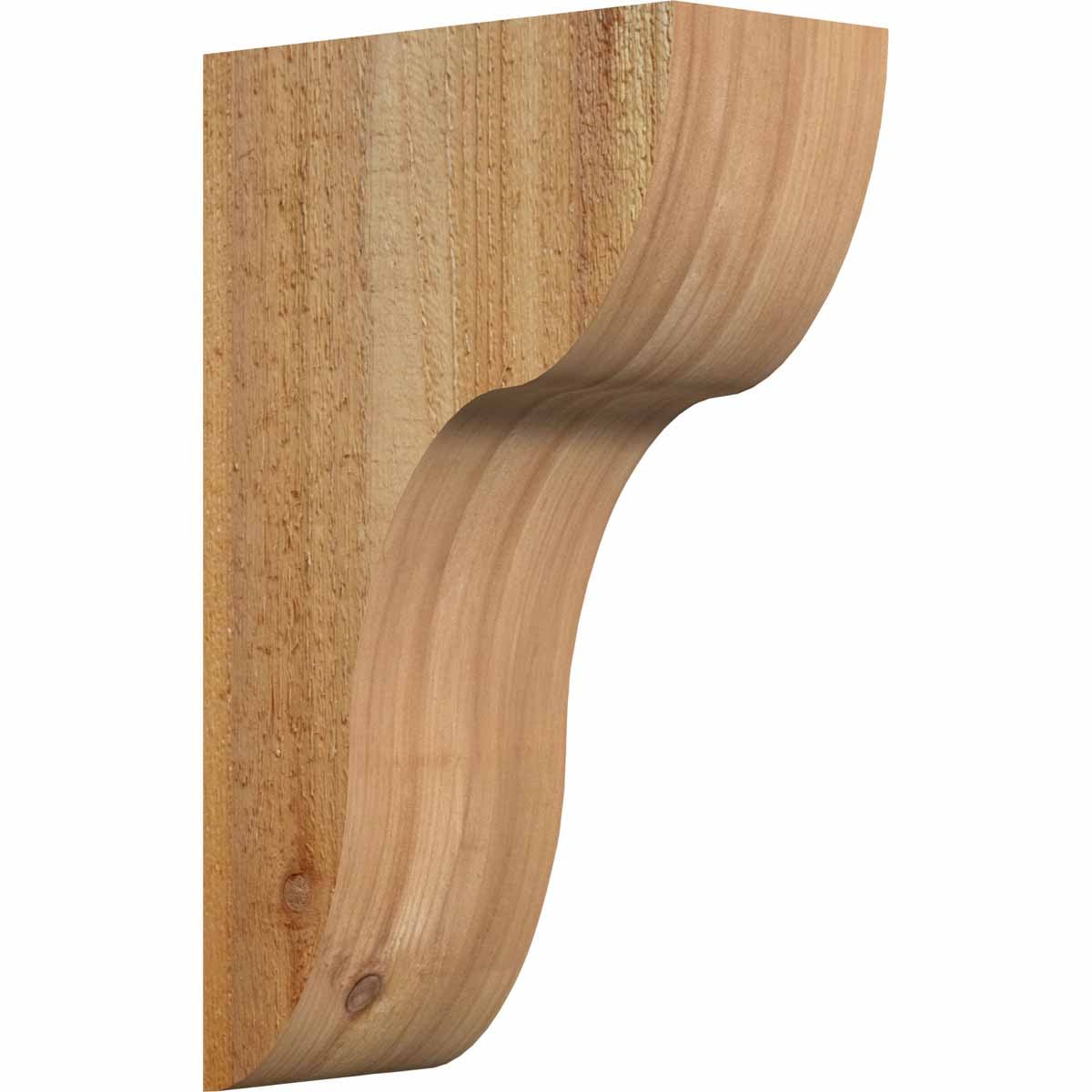 Ekena Millwork COR06X12X20CAR00RWR 6-in x 12-in x 20-in Carmel Unfinished Western red cedar Wood Paintable/Stainable Corbel