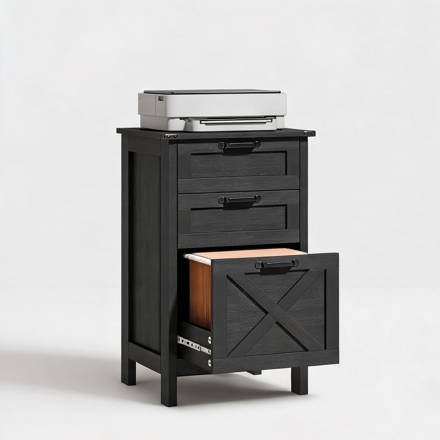 sunjurt 7.1 x 6.2 x 11.6 in Cabinet with Storage in Black Particleboard Adjustable Design