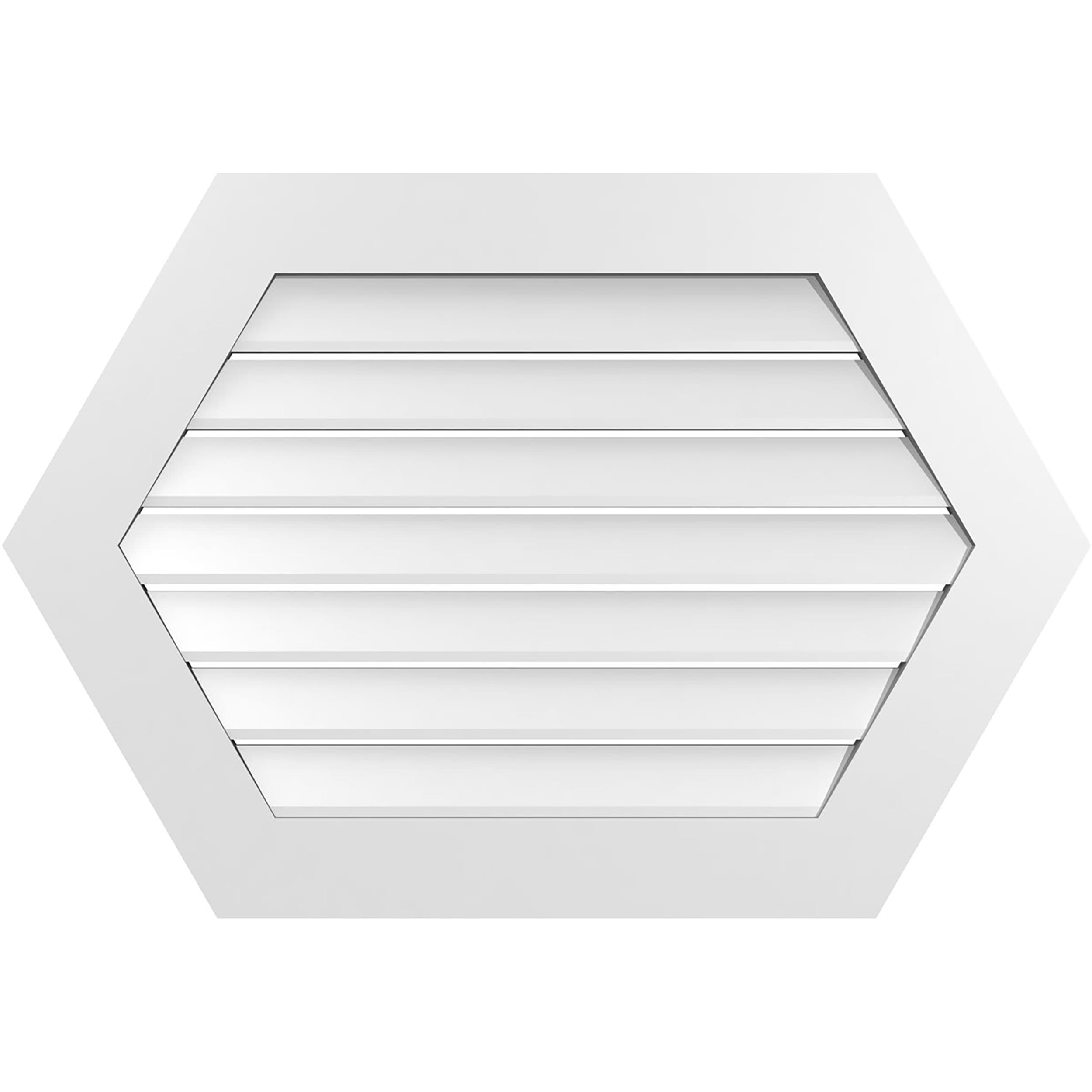 Ekena Millwork GVPHP38X2601SF 38-Inches x 26-Inches Off-white Peaked PVC Gable Louver Vent