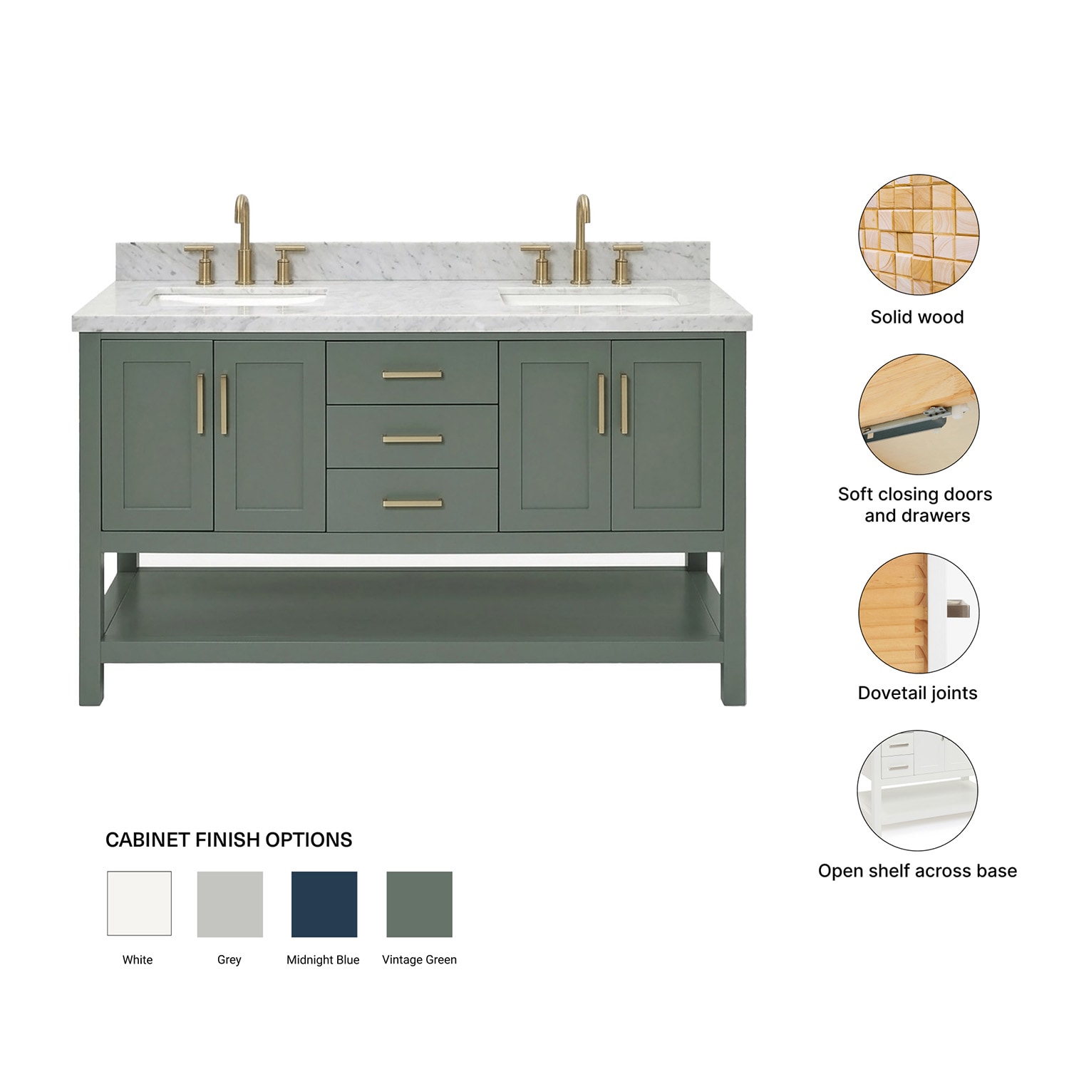 ARIEL S061DCWRVOVGN Bath-Vanity-Combo - View #5